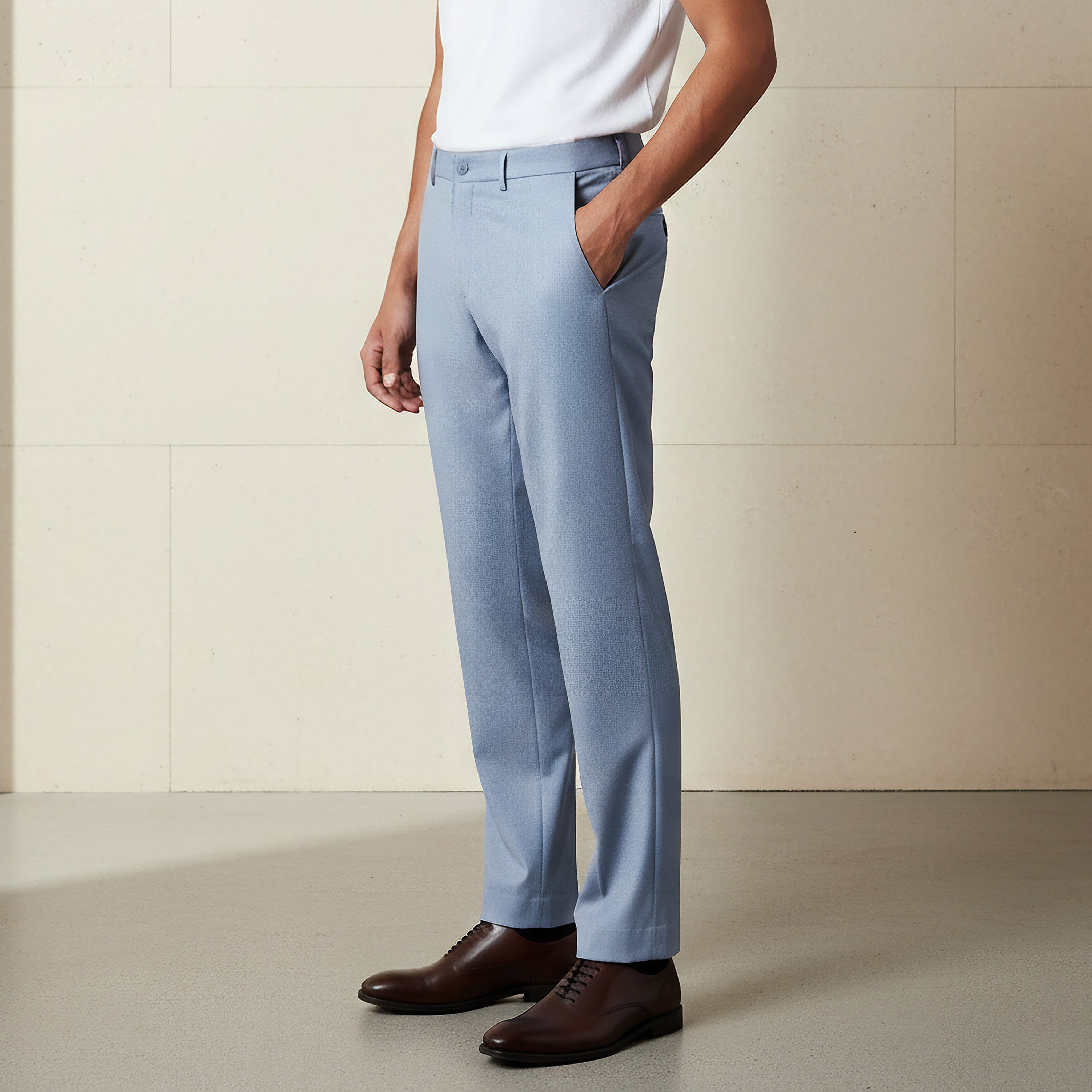 Slim Fit Flexi Waist Trousers-men-clothing-bottoms-trousersandchinos-trousers-image-1