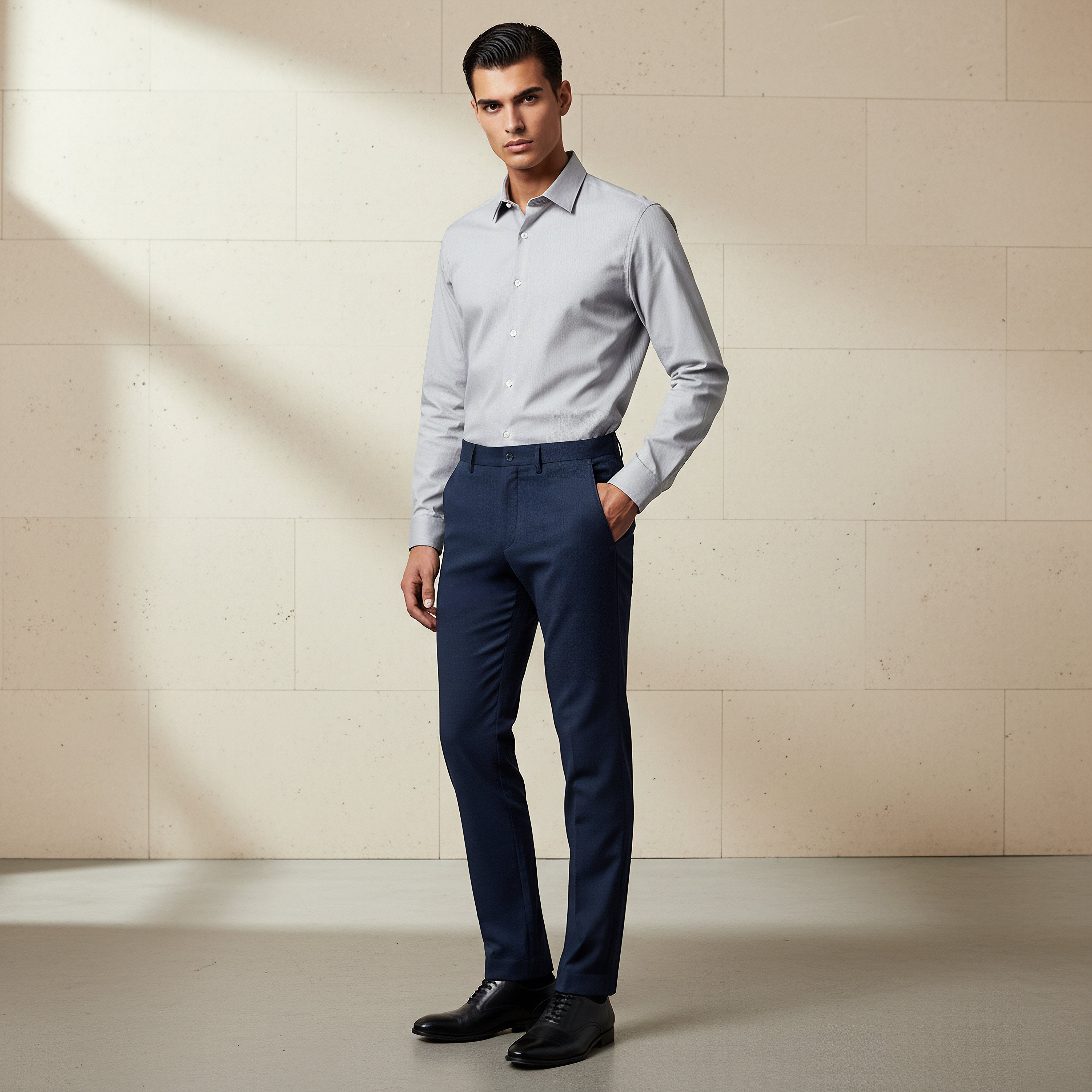 Slim Fit Flexi Waist Trousers-men-clothing-bottoms-trousersandchinos-trousers-image-2