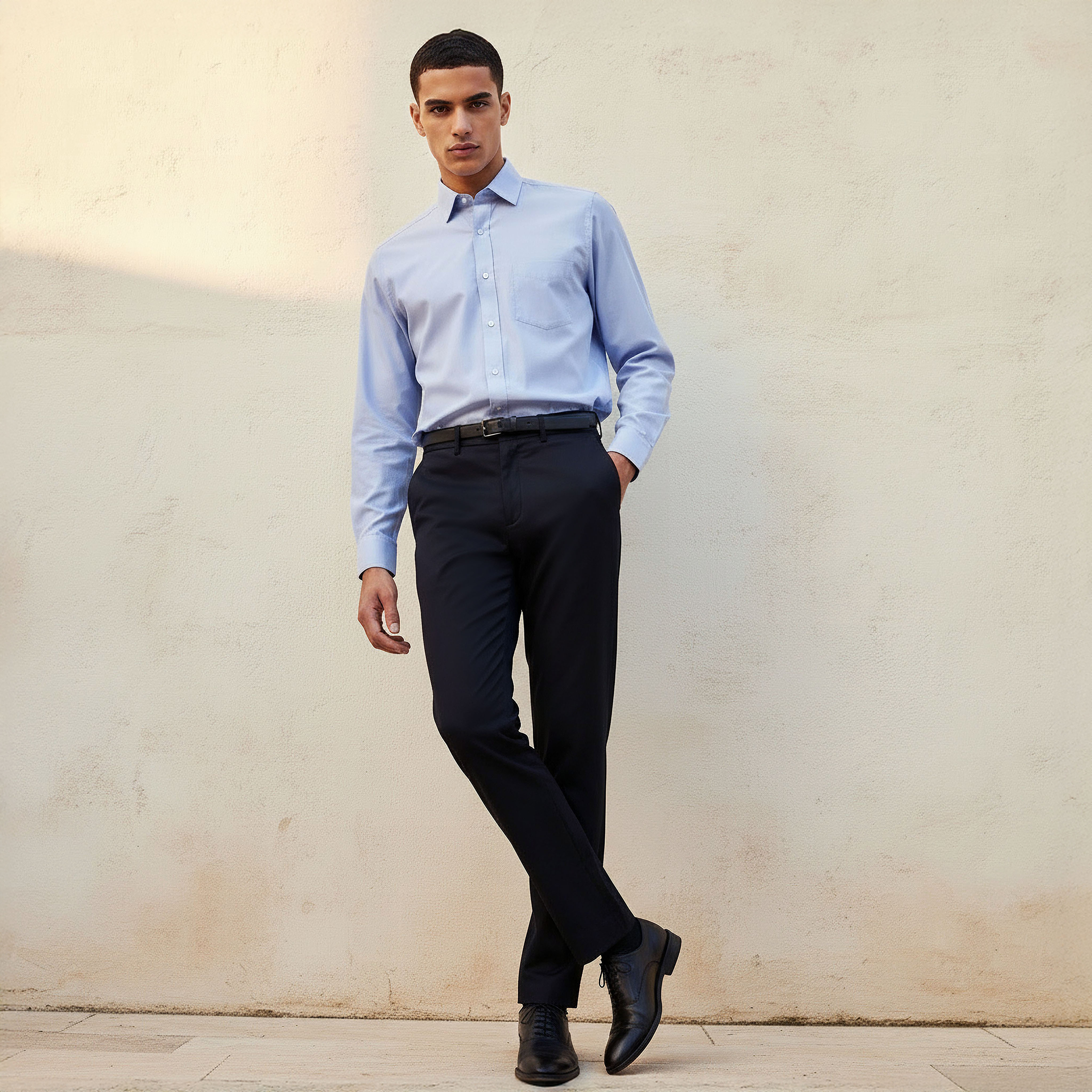 Regular Fit Flexi Waist Formal Trousers-men-clothing-bottoms-trousersandchinos-trousers-image-2