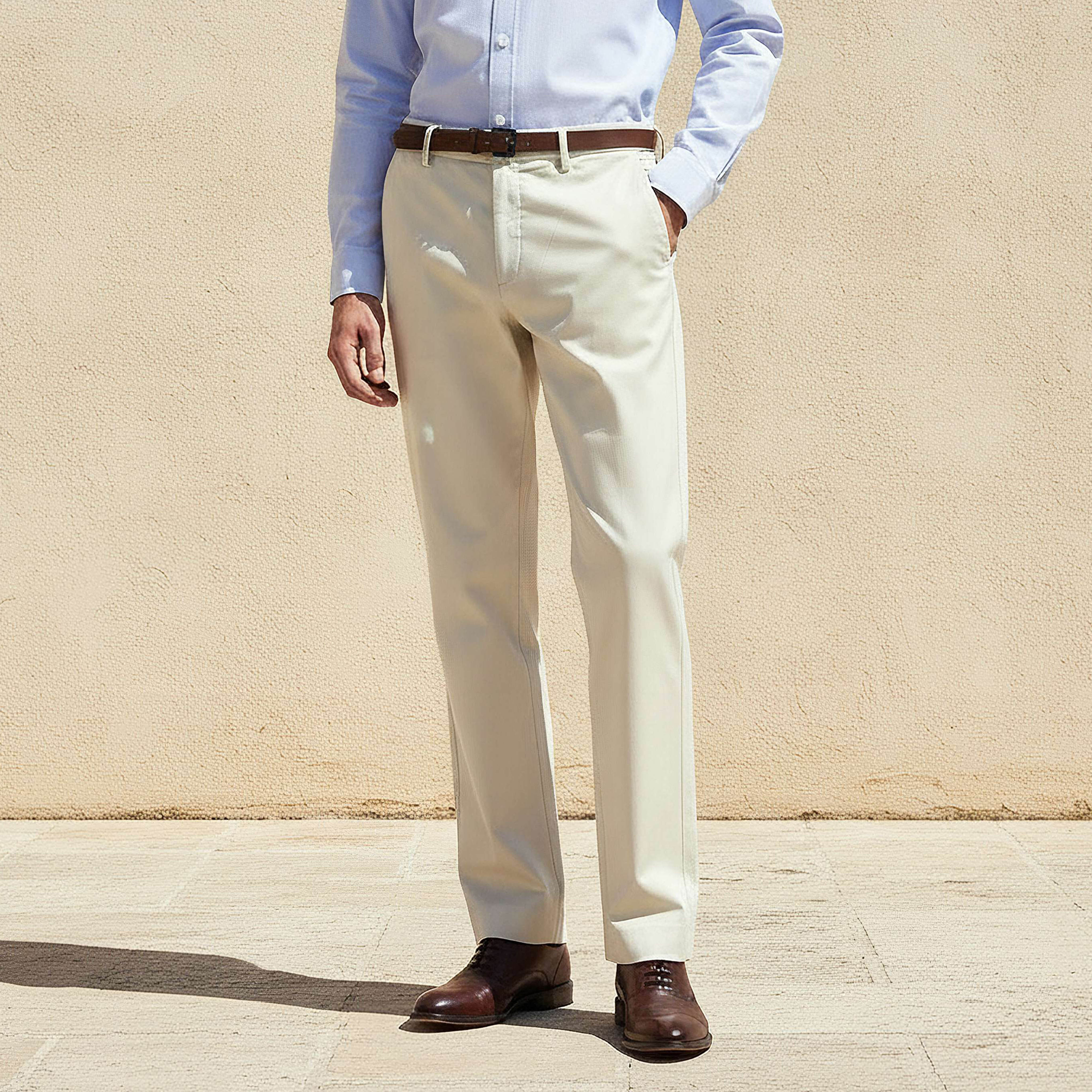 Regular Fit Flexi Waist Formal Trousers-men-clothing-bottoms-trousersandchinos-trousers-image-1
