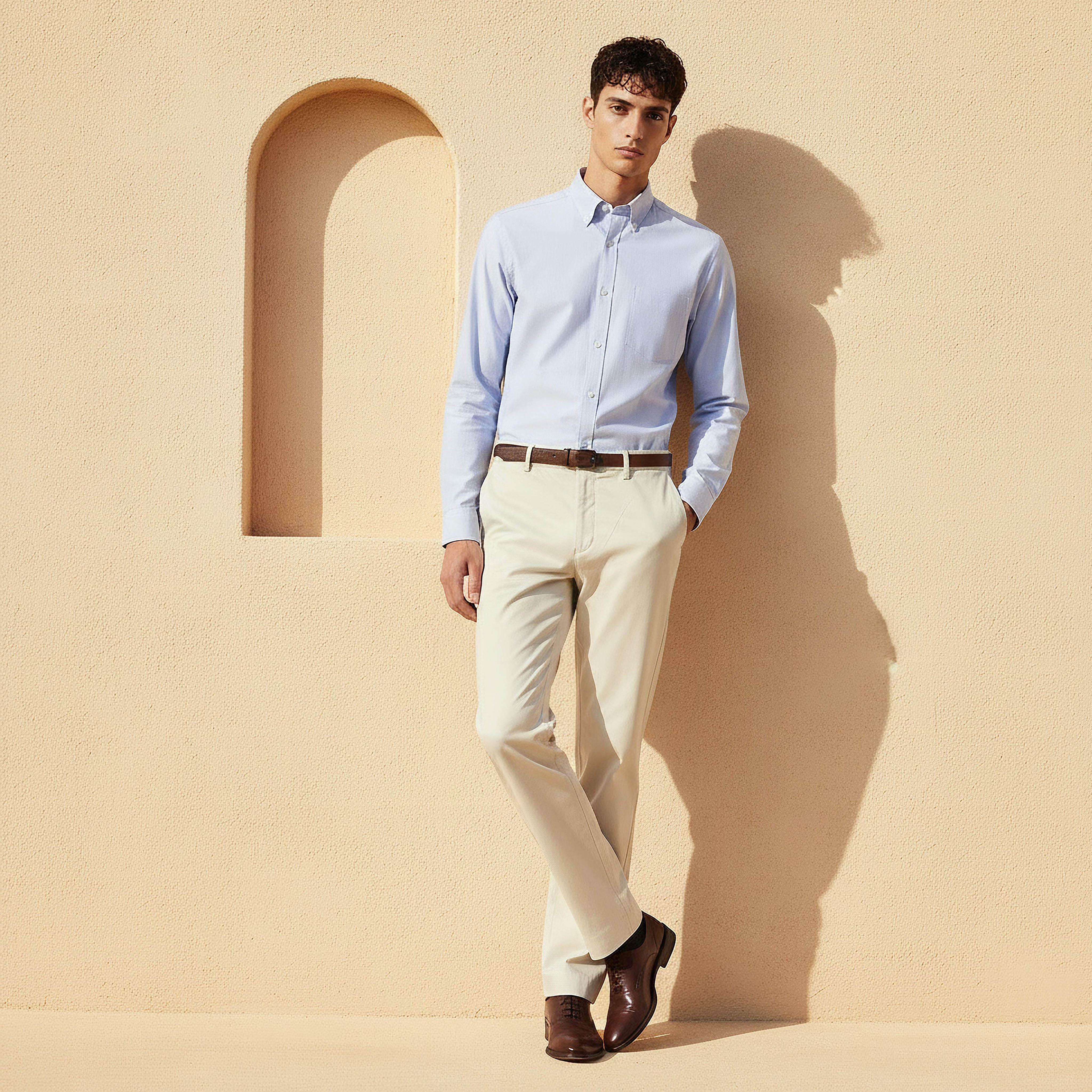 Regular Fit Flexi Waist Formal Trousers-men-clothing-bottoms-trousersandchinos-trousers-image-3