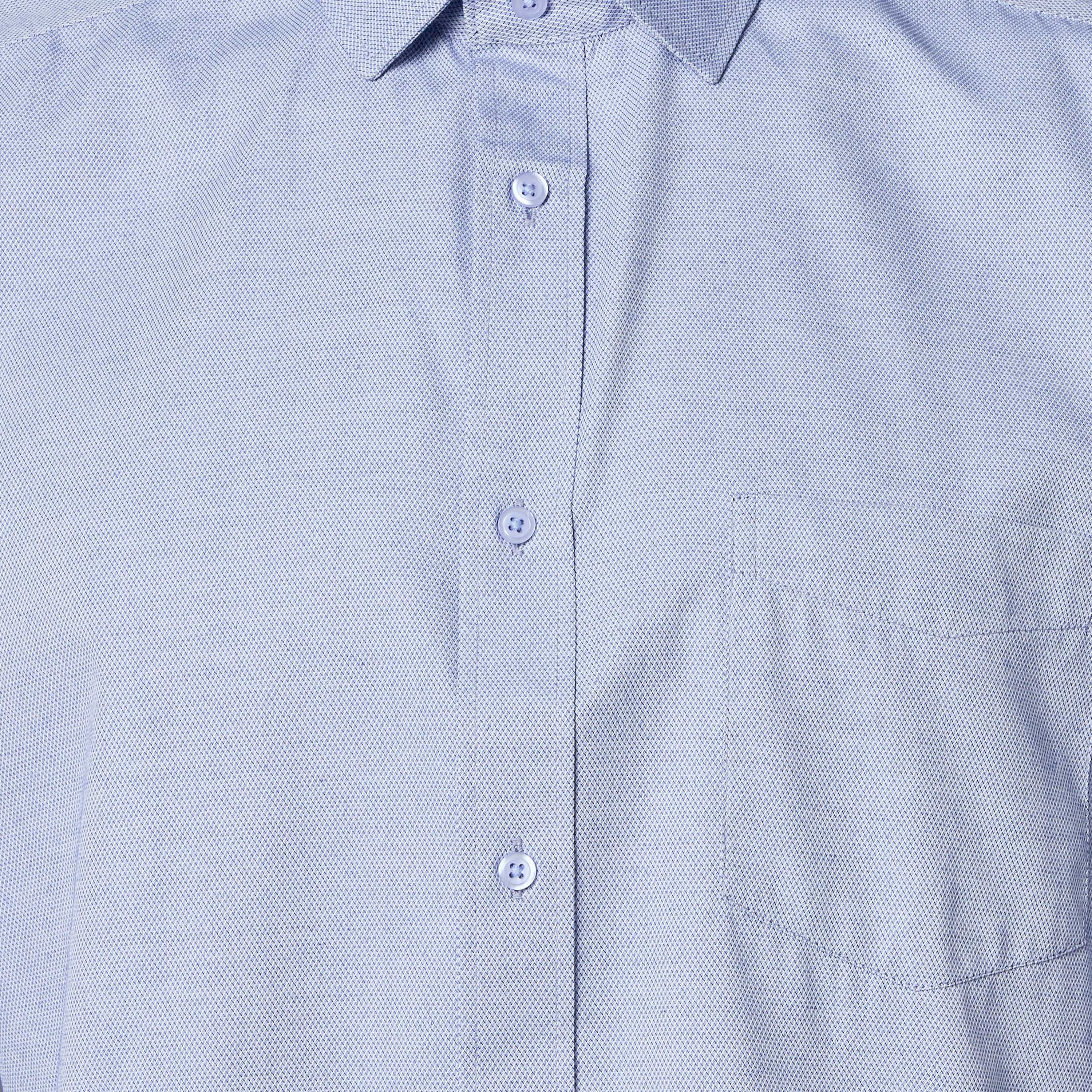 Men Regular Fit Collared Textured Long Sleeve Shirt-men-clothing-shirts-image-2