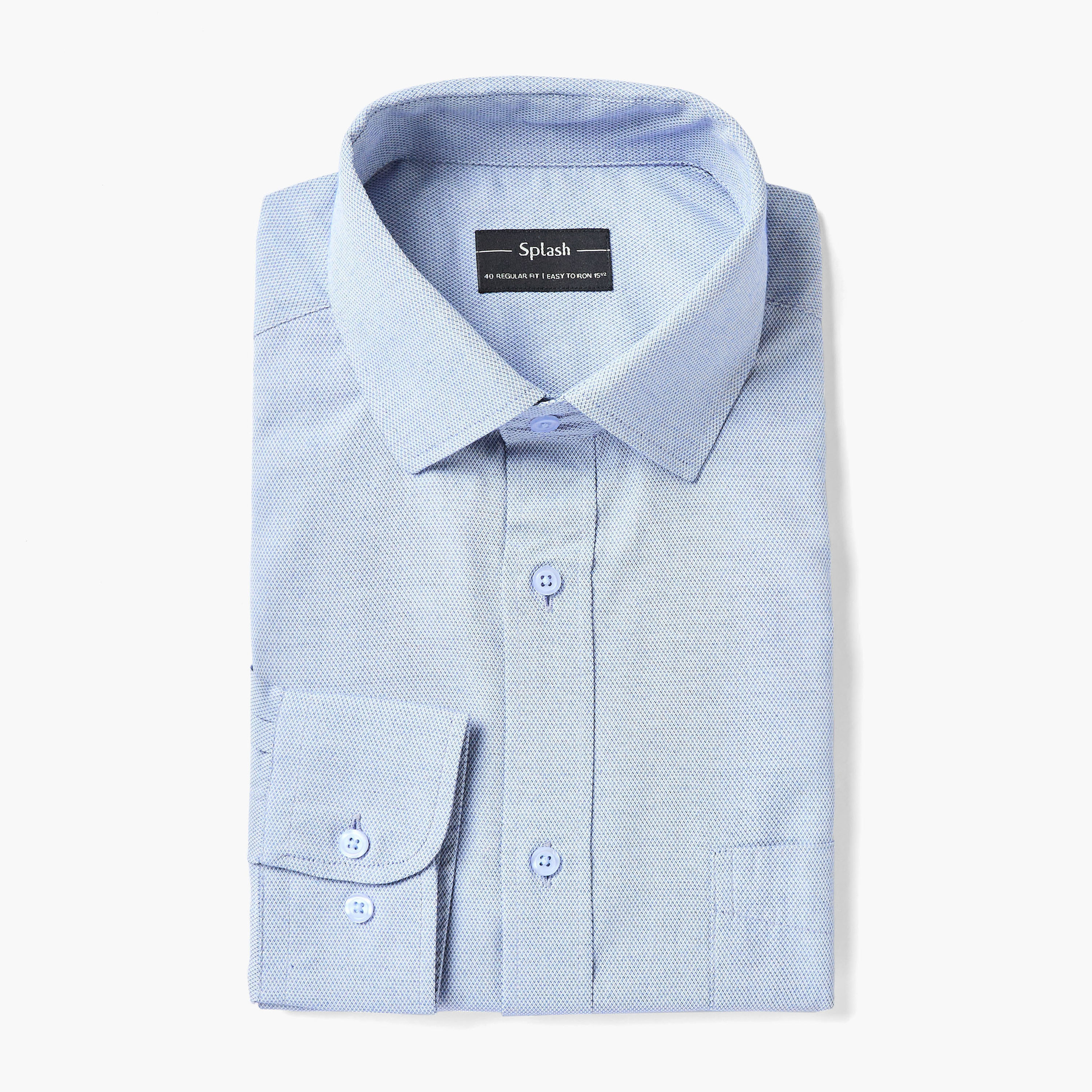 قميص بارز الملمس بقصّة عادية وياقة عادية وأكمام طويلة للرجال-men-clothing-shirts-image-5