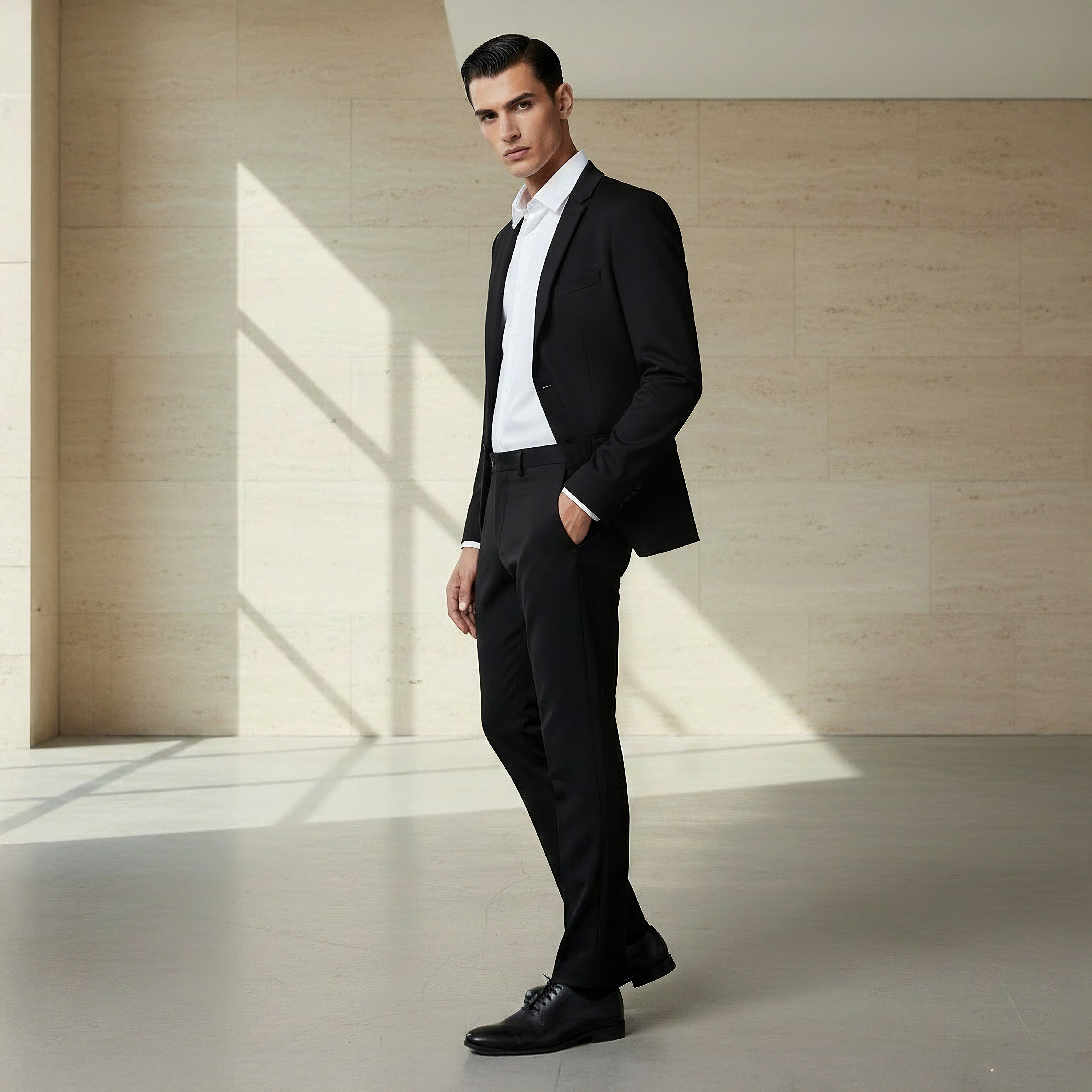 Slim Fit Flexi Waist Trousers-men-clothing-bottoms-trousersandchinos-trousers-image-2