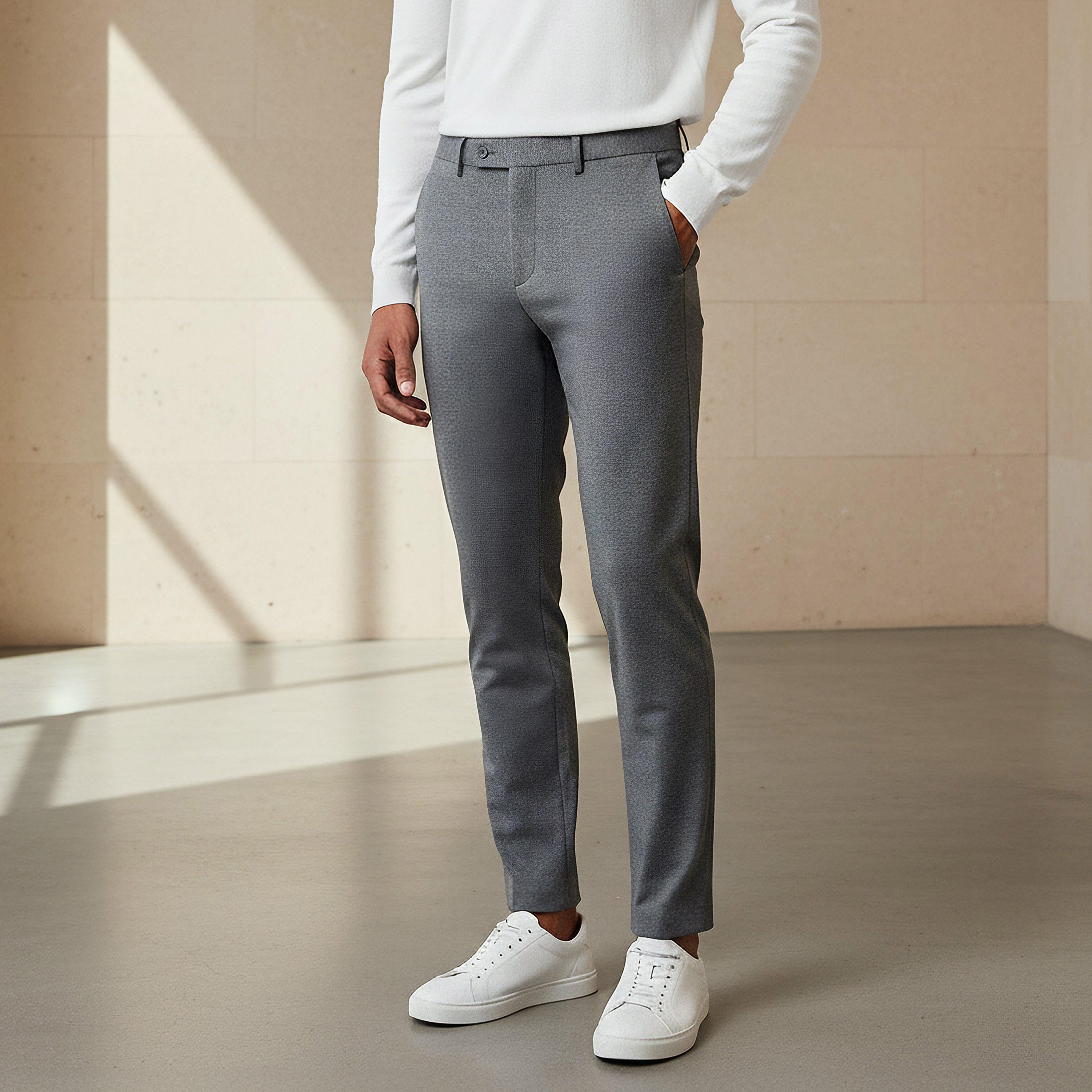 Slim Fit Flexi Waist Trousers-men-clothing-bottoms-trousersandchinos-trousers-image-1