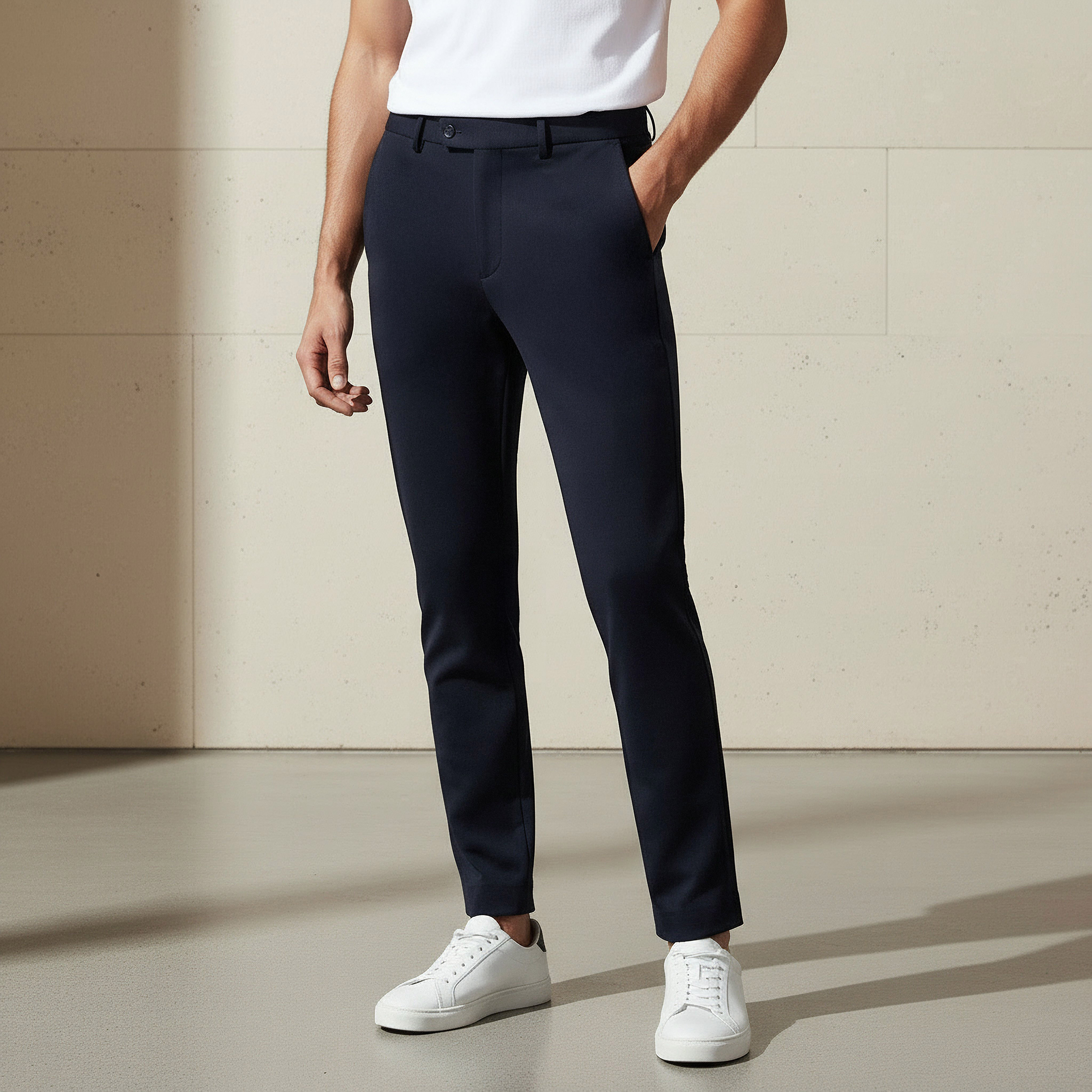 Slim Fit Flexi Waist Trousers-men-clothing-bottoms-trousersandchinos-trousers-image-1