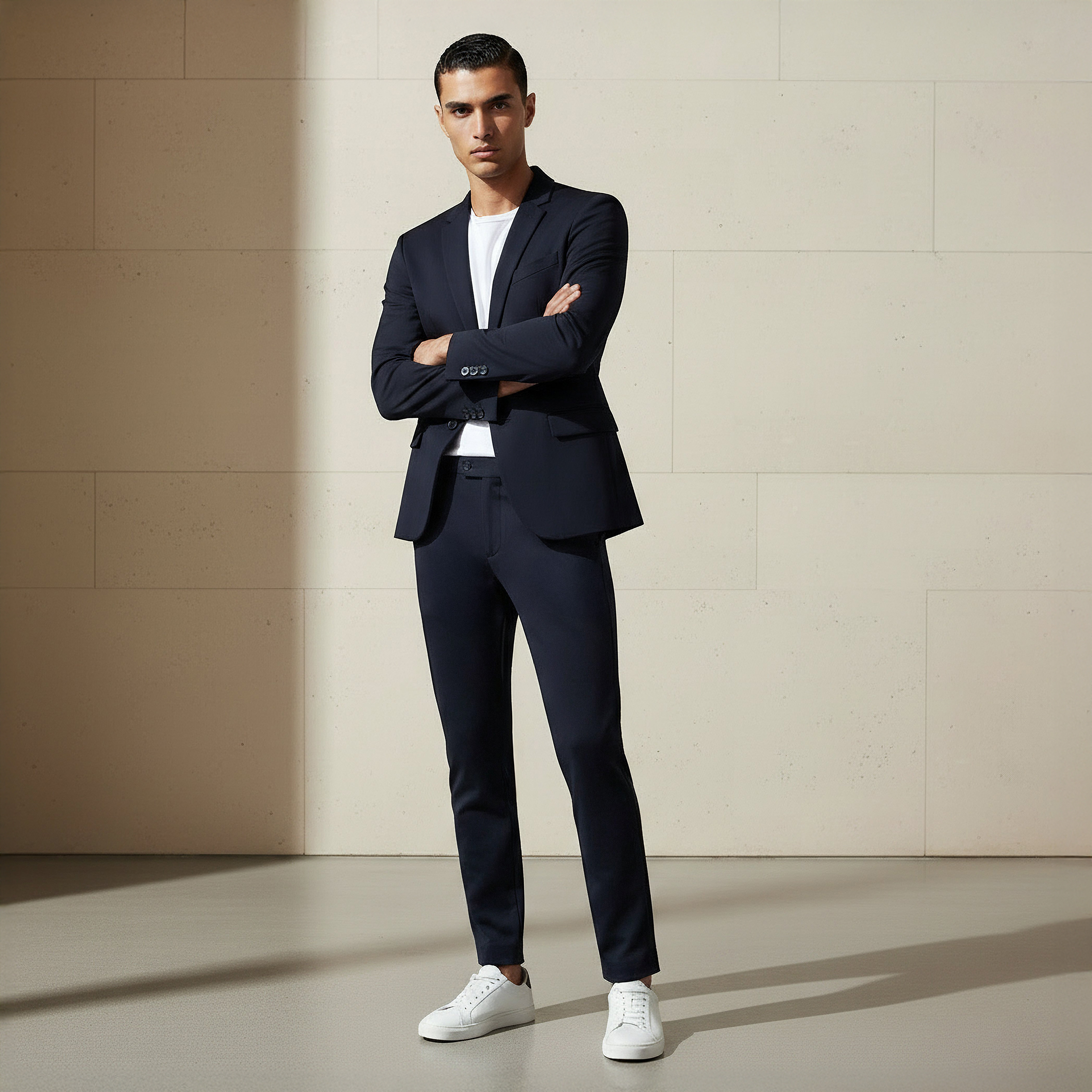 Slim Fit Flexi Waist Trousers-men-clothing-bottoms-trousersandchinos-trousers-image-2