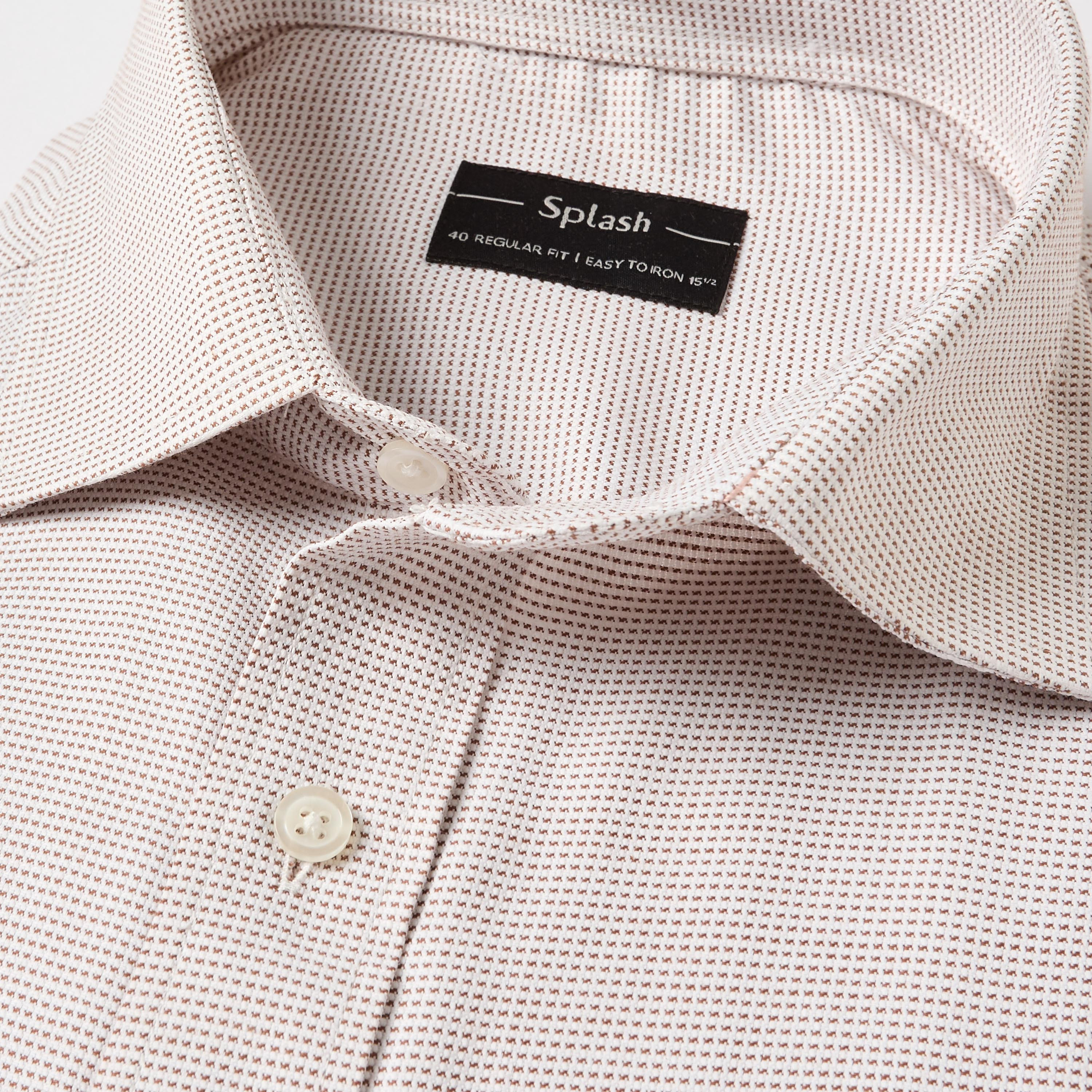Men Regular Fit Collared Textured Long Sleeves Shirt-men-clothing-shirts-image-2