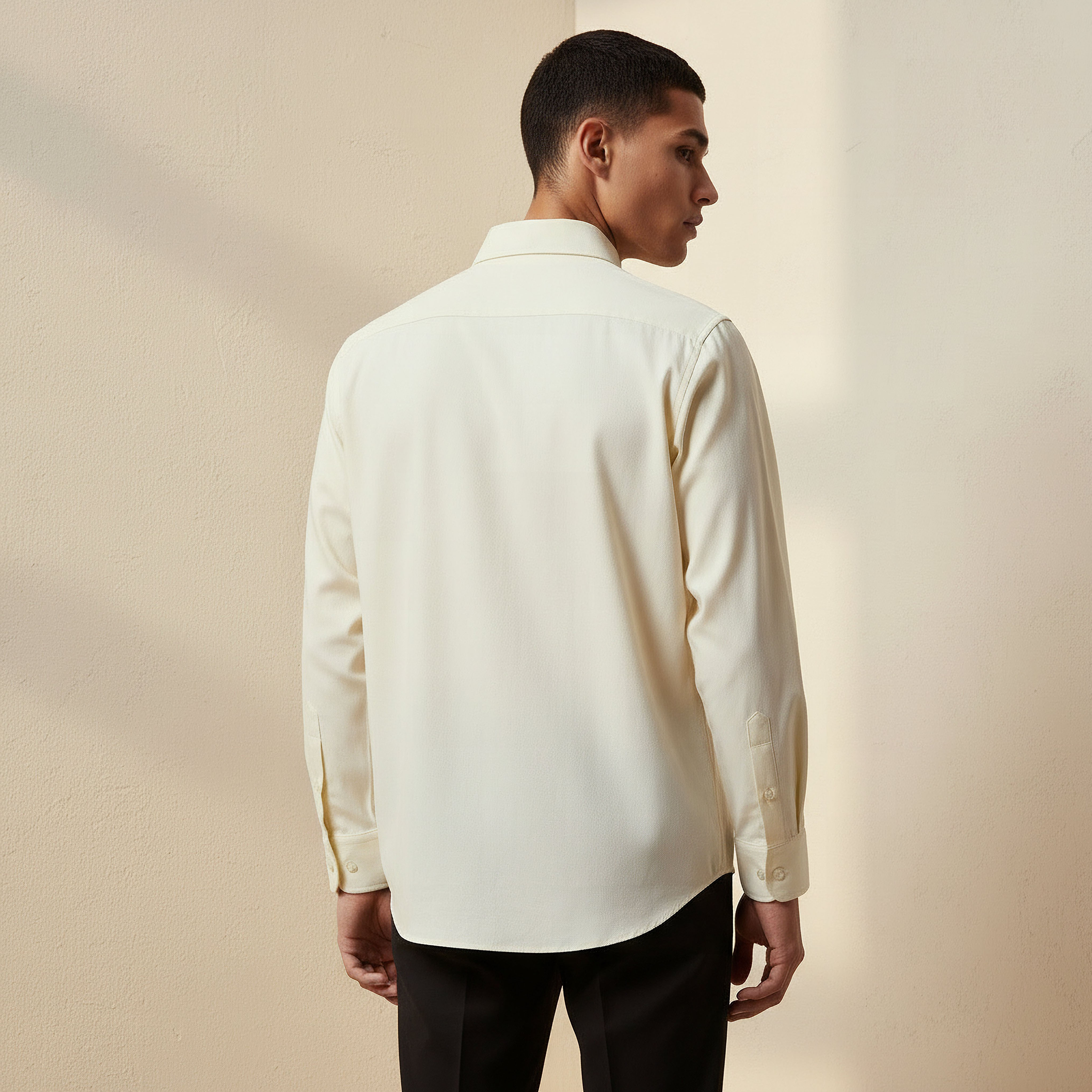Men Regular Fit Collared Textured Long Sleeves Shirt-men-clothing-shirts-image-3