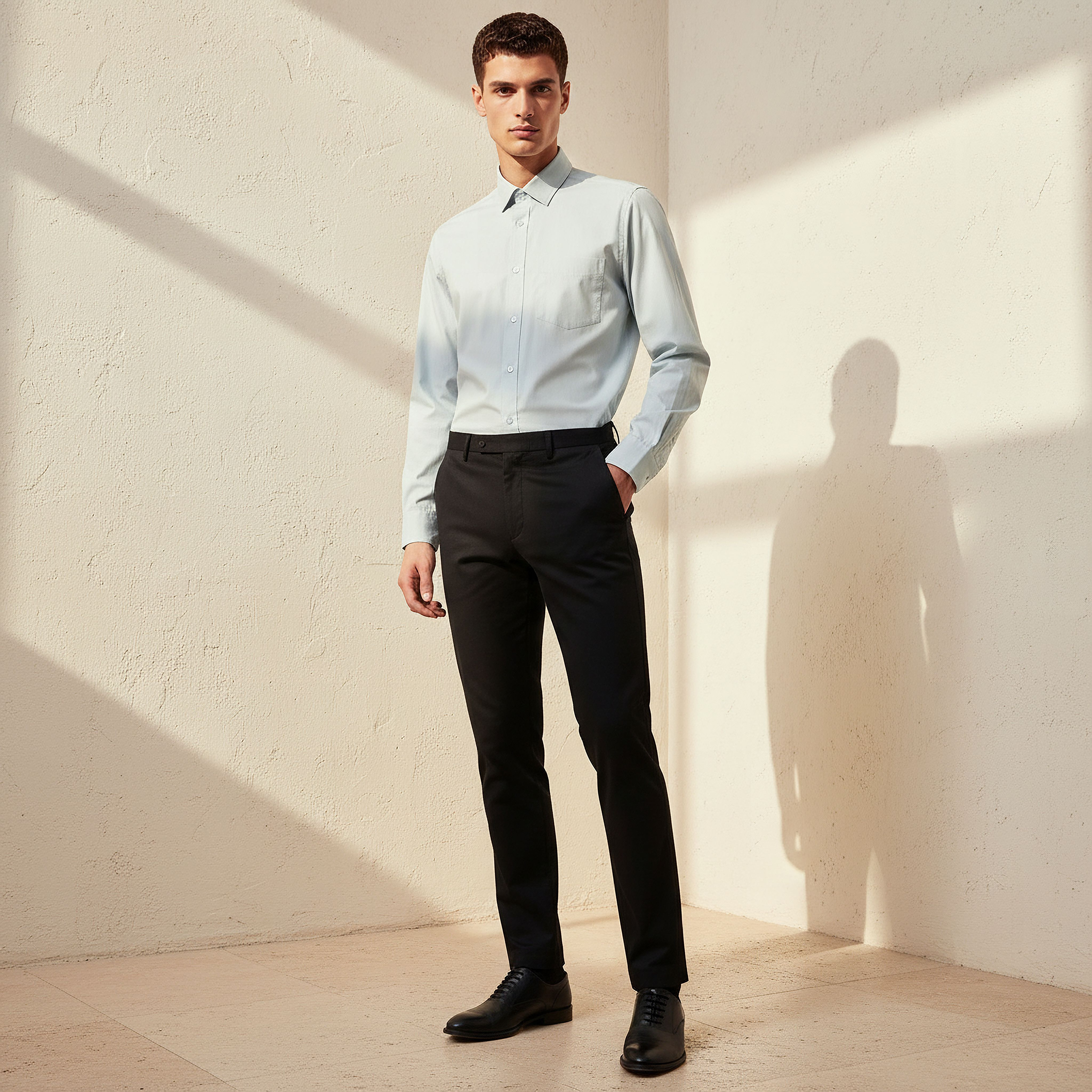 قميص فيلافيل رجالي بأكمام طويلة وياقة وقصة عادية-men-clothing-shirts-image-4