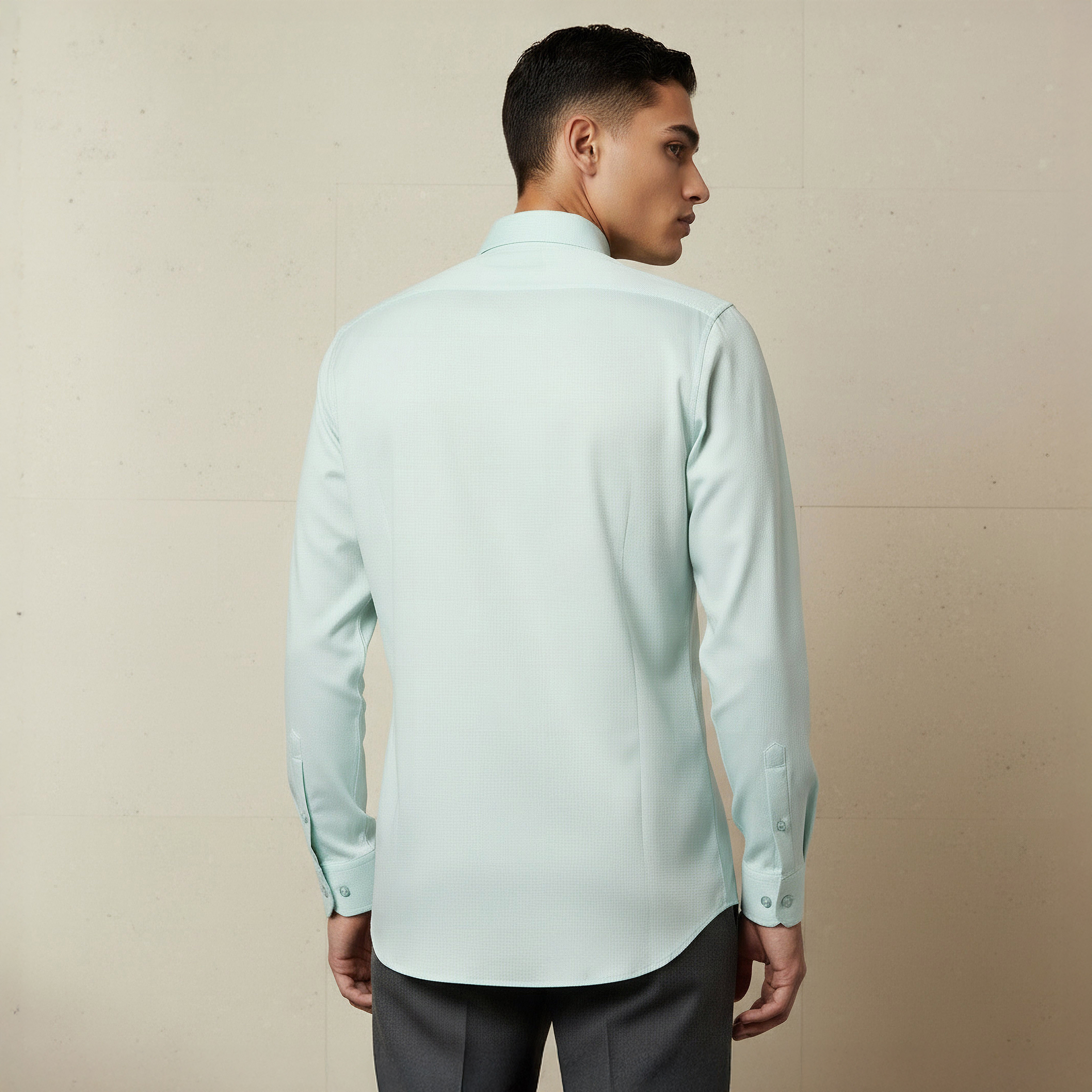 Men Slim Fit Collared Textured Long Sleeves Shirt-men-clothing-shirts-image-3