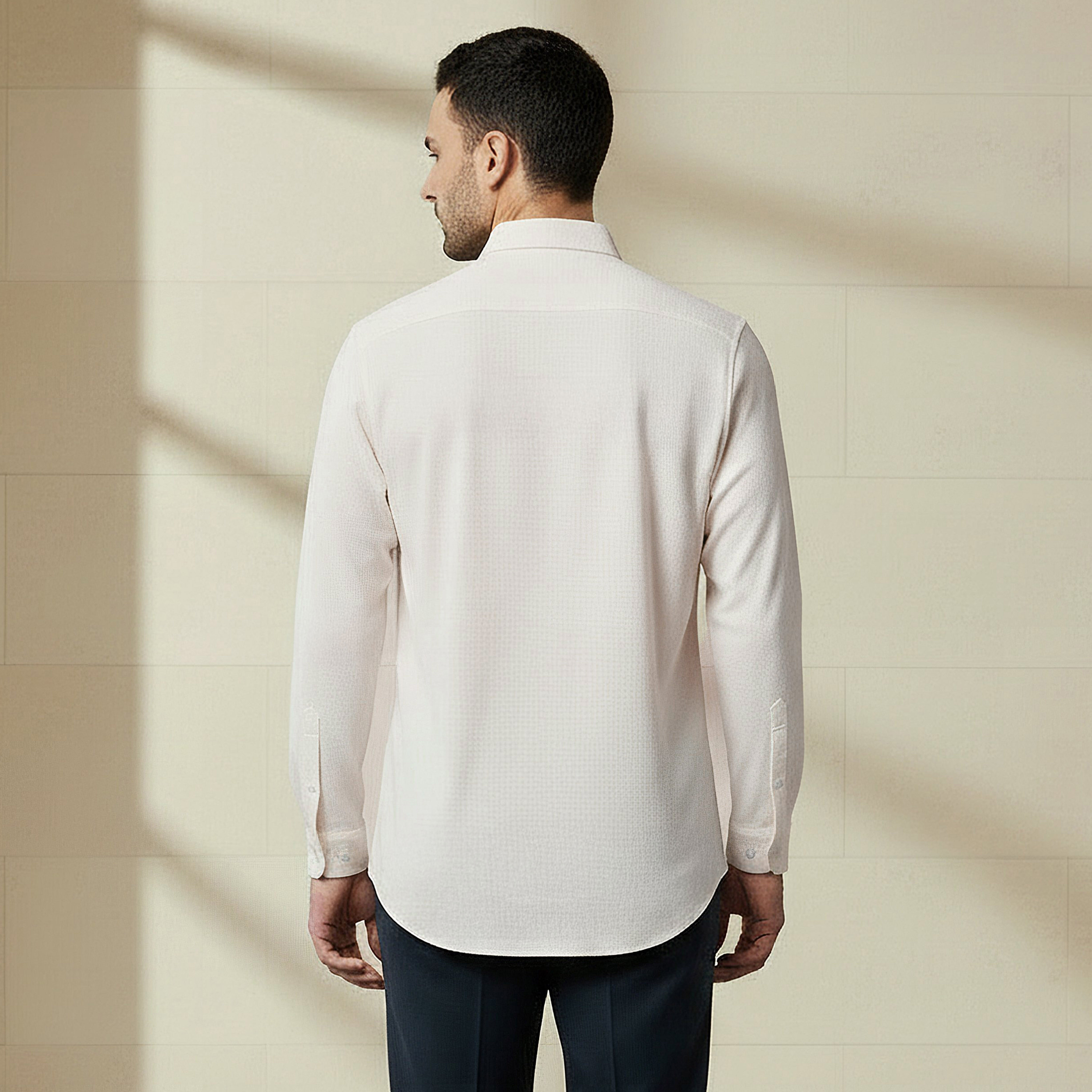 Men Slim Fit Collared Textured Long Sleeves Shirt-men-clothing-shirts-image-3
