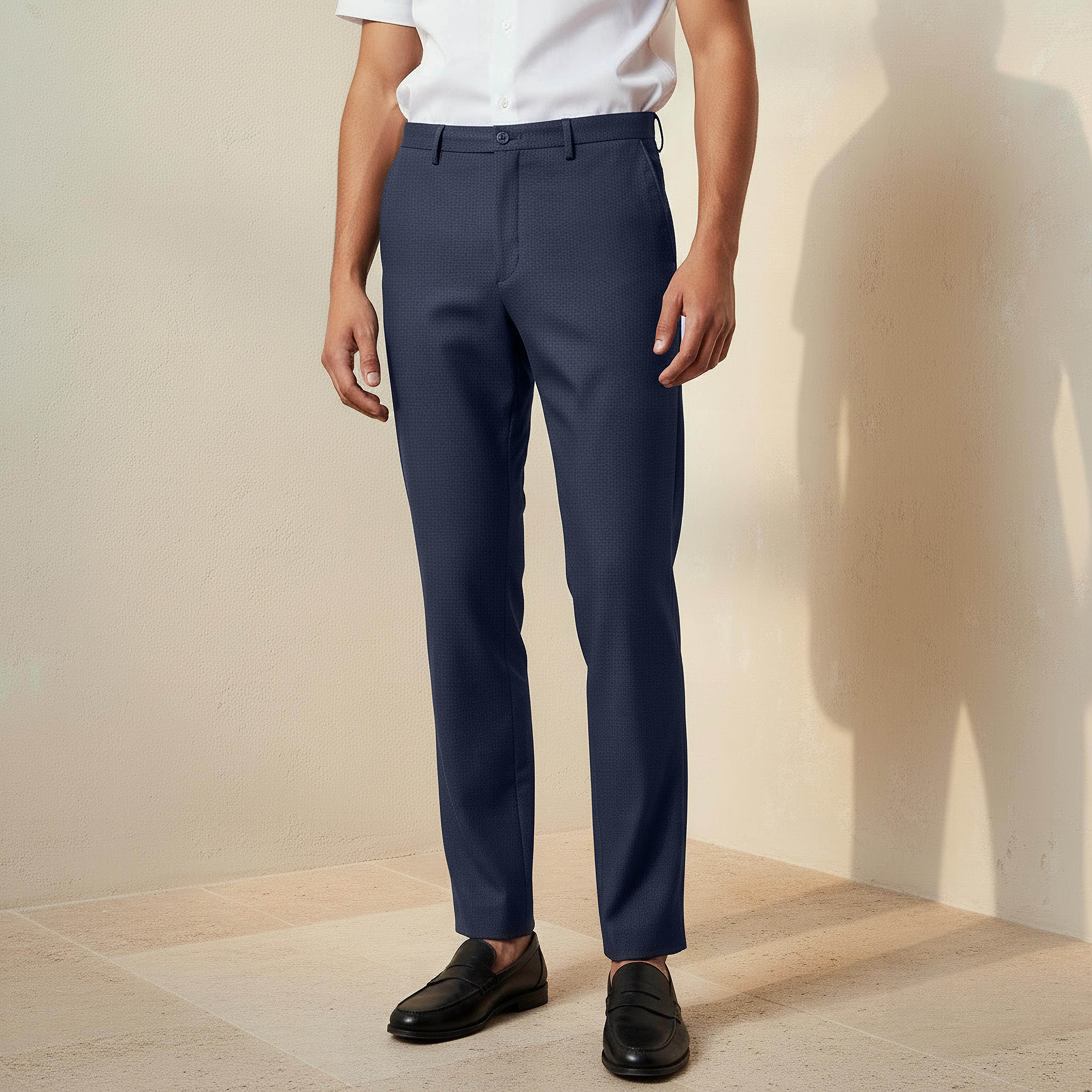 Slim Fit Flexi Waist Formal Trousers-men-clothing-bottoms-trousersandchinos-trousers-image-1