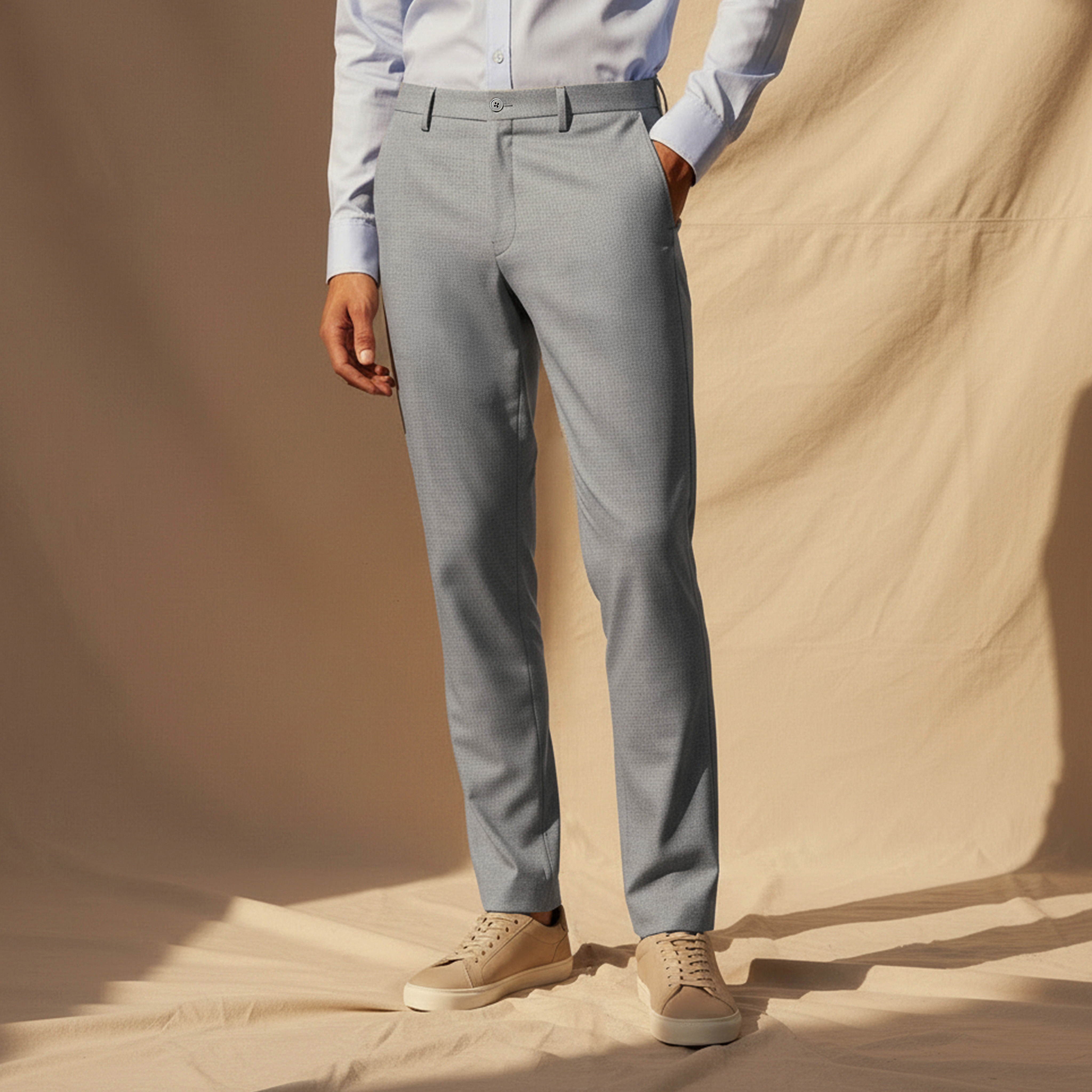Slim Fit Flexi Waist Formal Trousers-men-clothing-bottoms-trousersandchinos-trousers-image-1