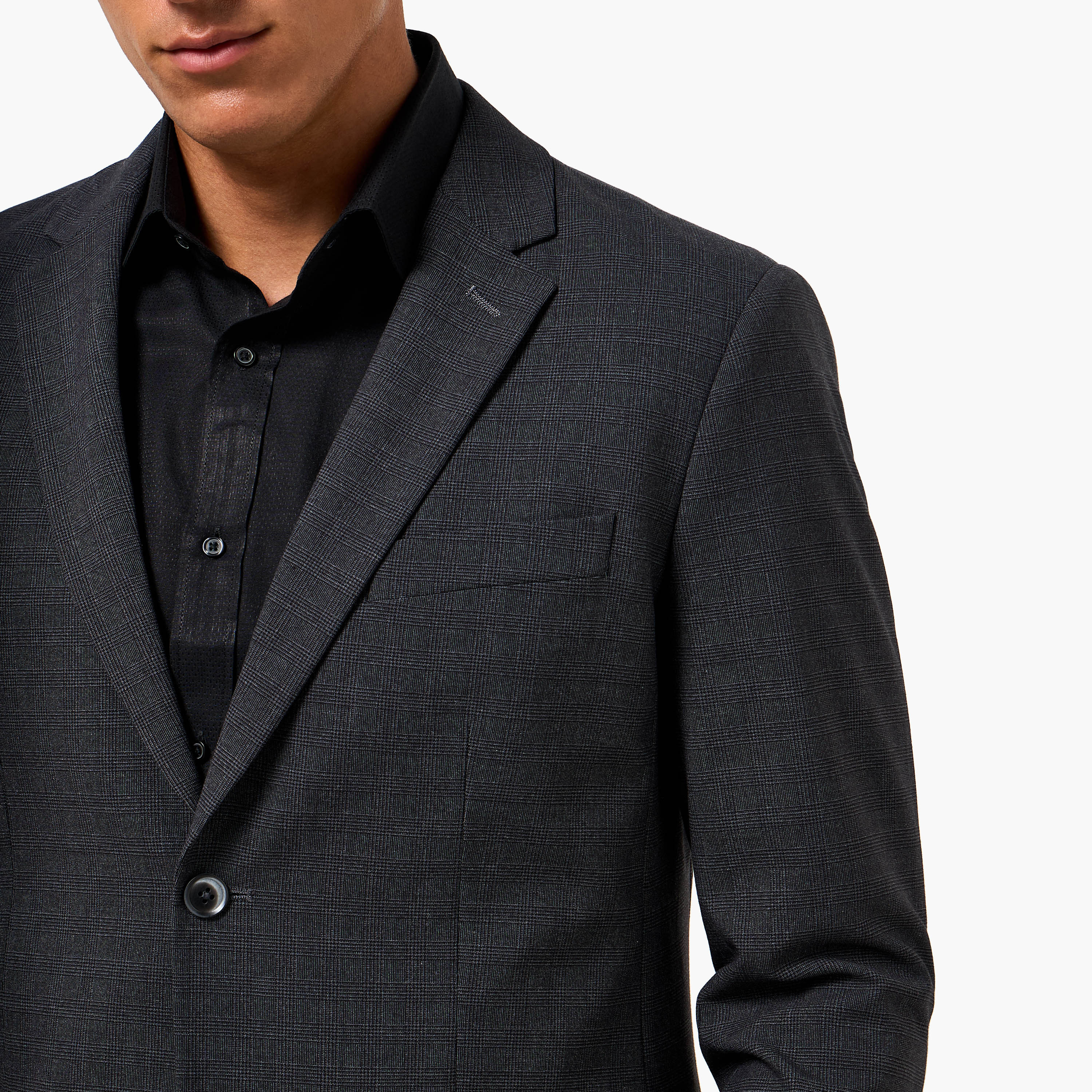 Men Slim Fit Checked Blazer-men-clothing-jacketsandblazers-blazers-image-2