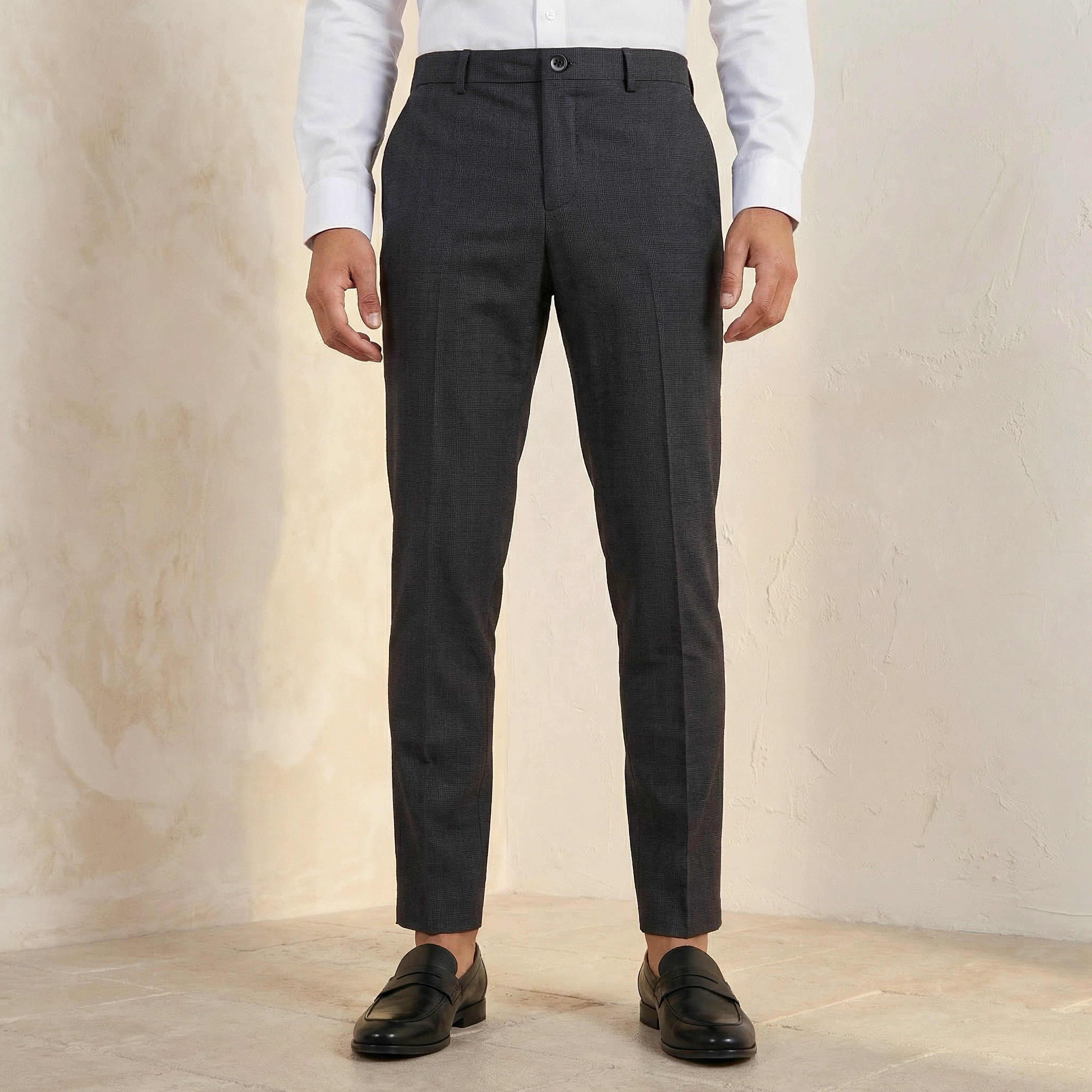 Slim Fit Flexi Waist Formal Trousers-men-clothing-bottoms-trousersandchinos-trousers-image-1