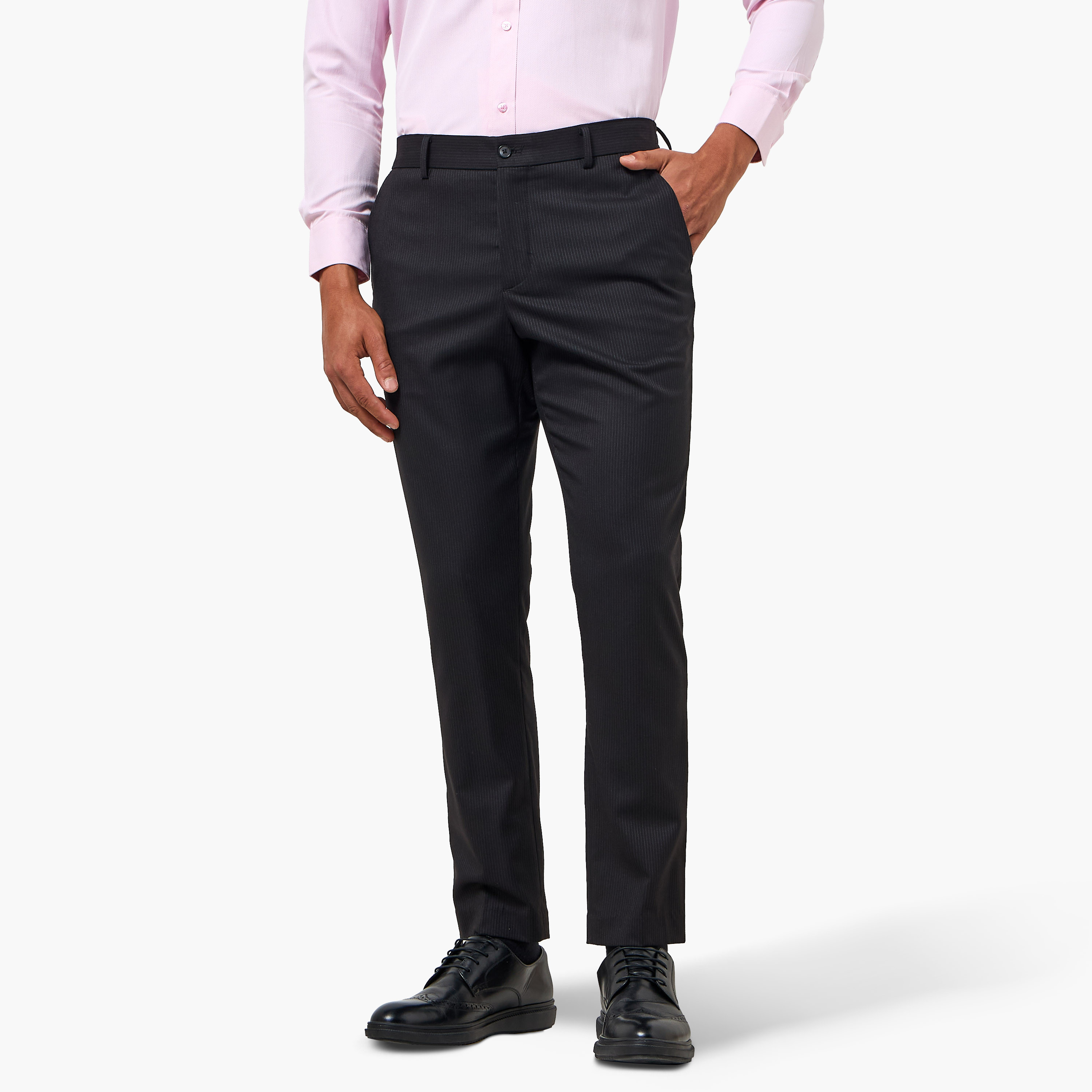 Regular Fit Flexi Waist Formal Trousers-men-clothing-bottoms-trousersandchinos-trousers-image-2