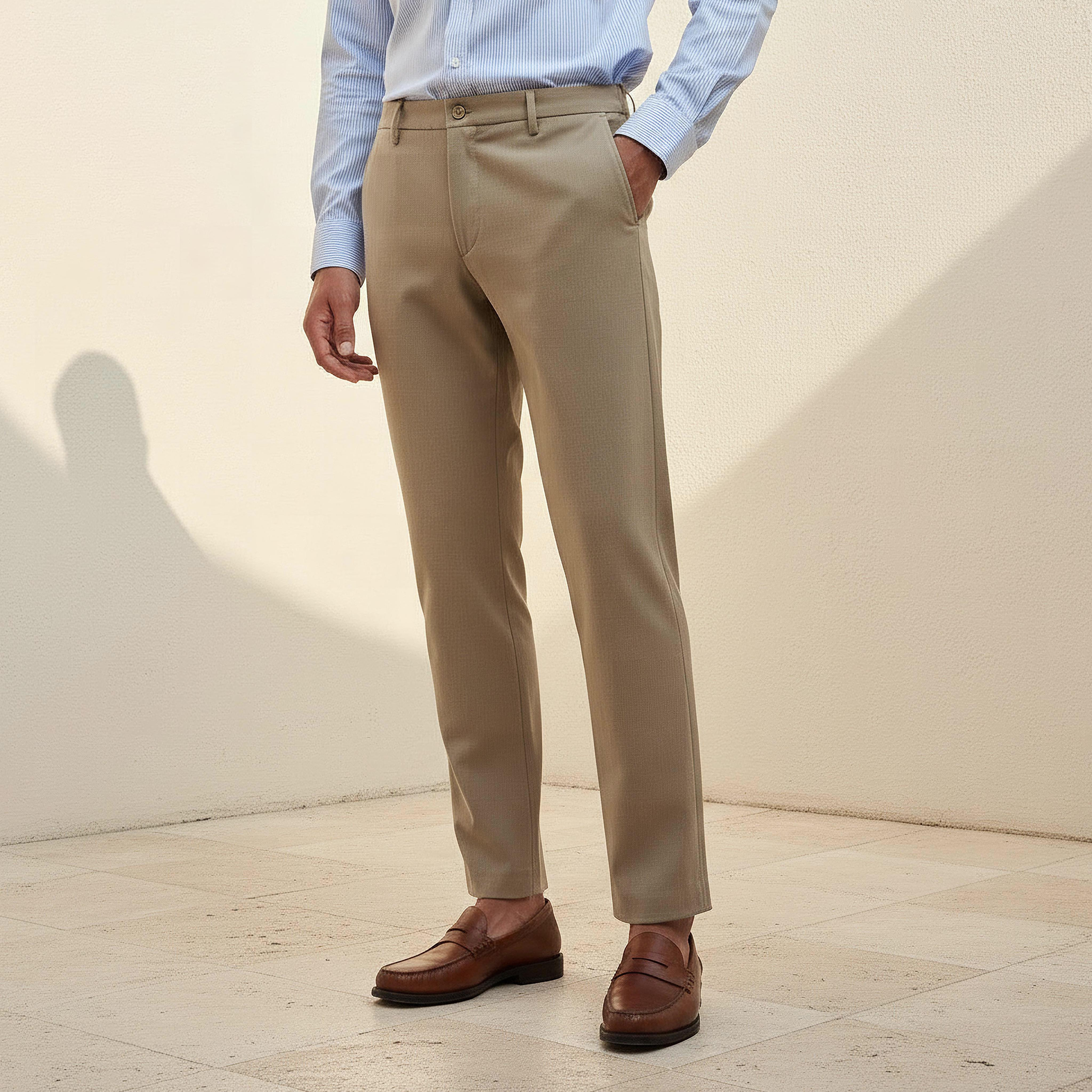 Regular Fit Bi-Stretch Flexi Waist Formal Trousers-men-clothing-bottoms-trousersandchinos-trousers-image-1