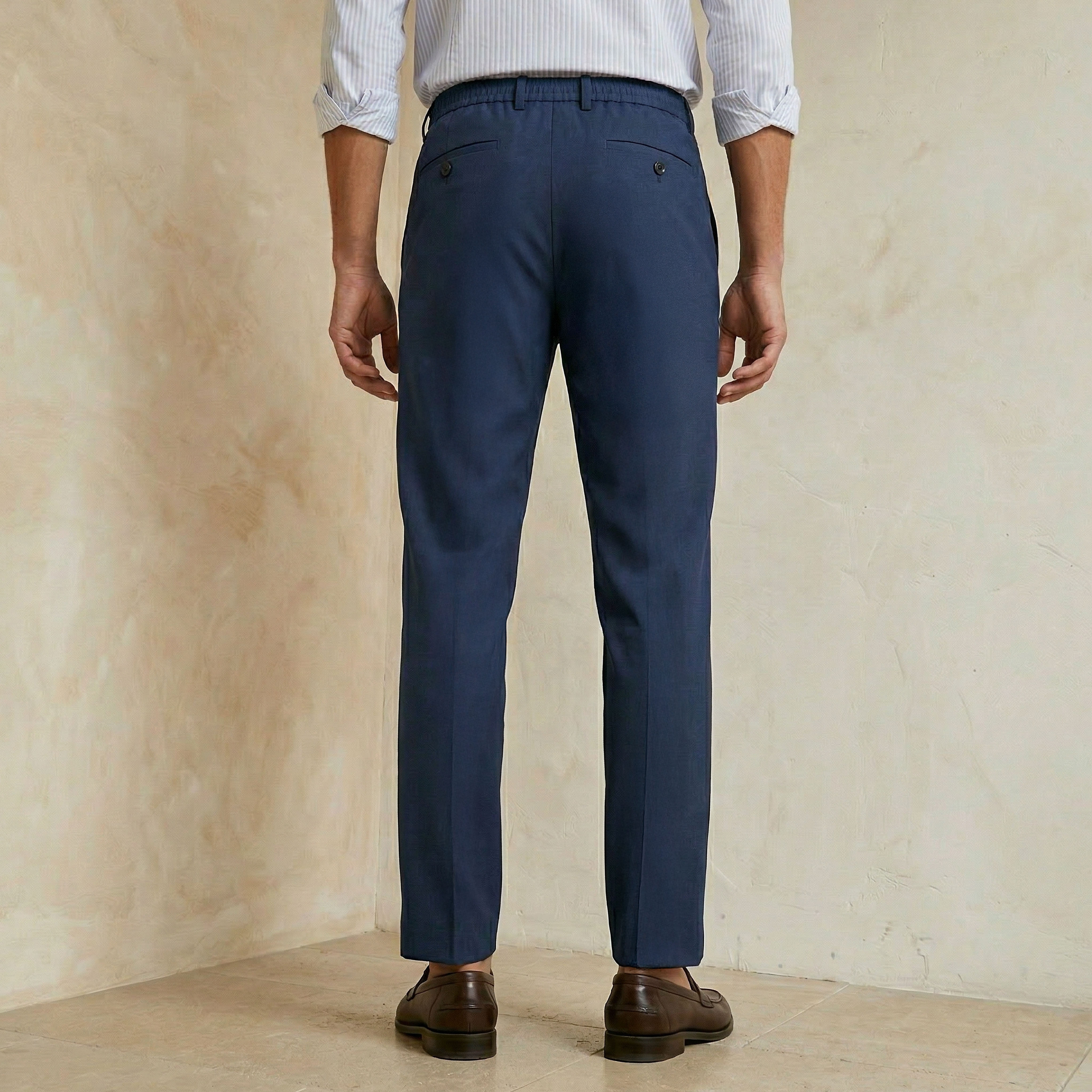 Regular Fit Bi-Stretch Flexi Waist Formal Trousers-men-clothing-bottoms-trousersandchinos-trousers-image-4