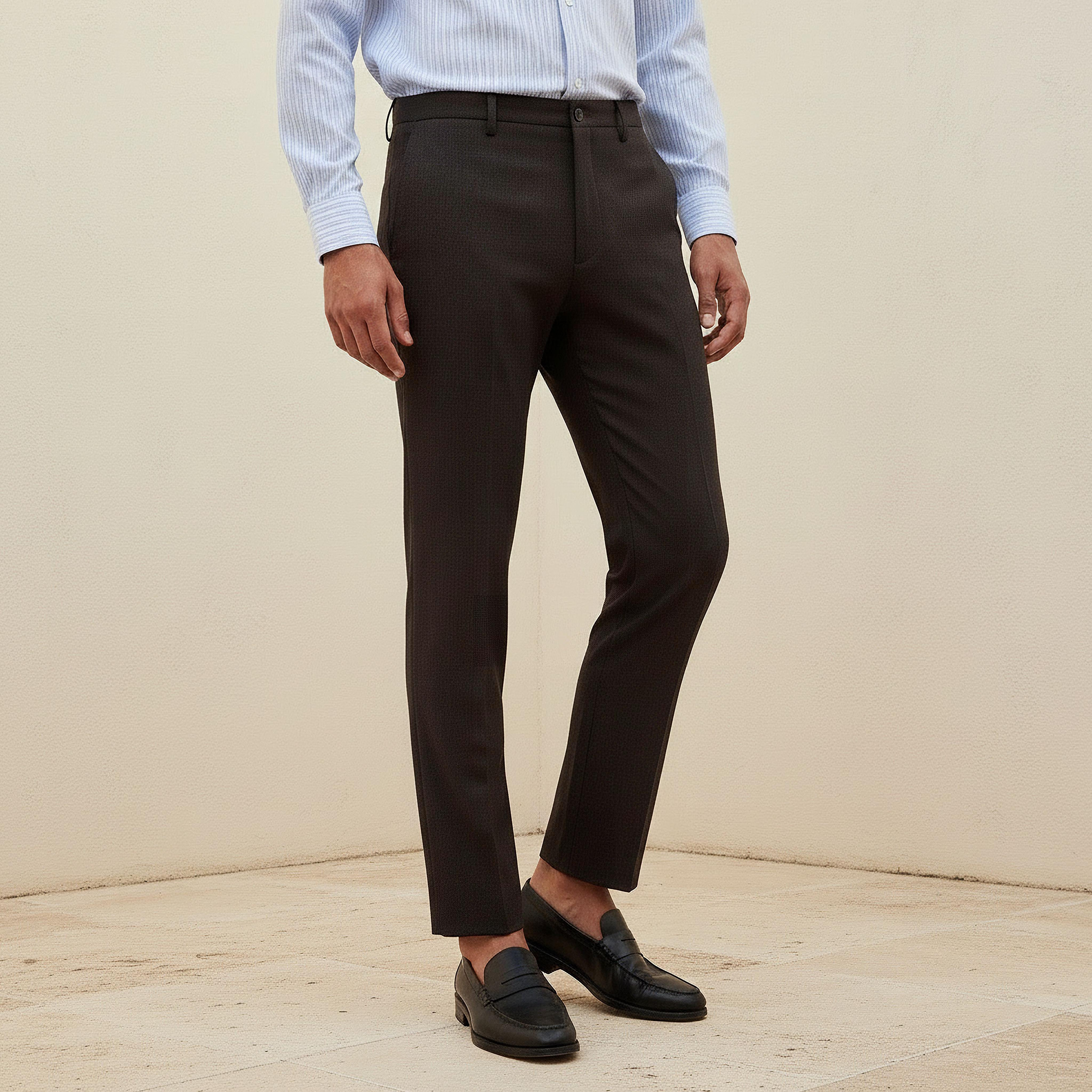 Slim Fit Flexi Waist Formal Trousers-men-clothing-bottoms-trousersandchinos-trousers-image-1