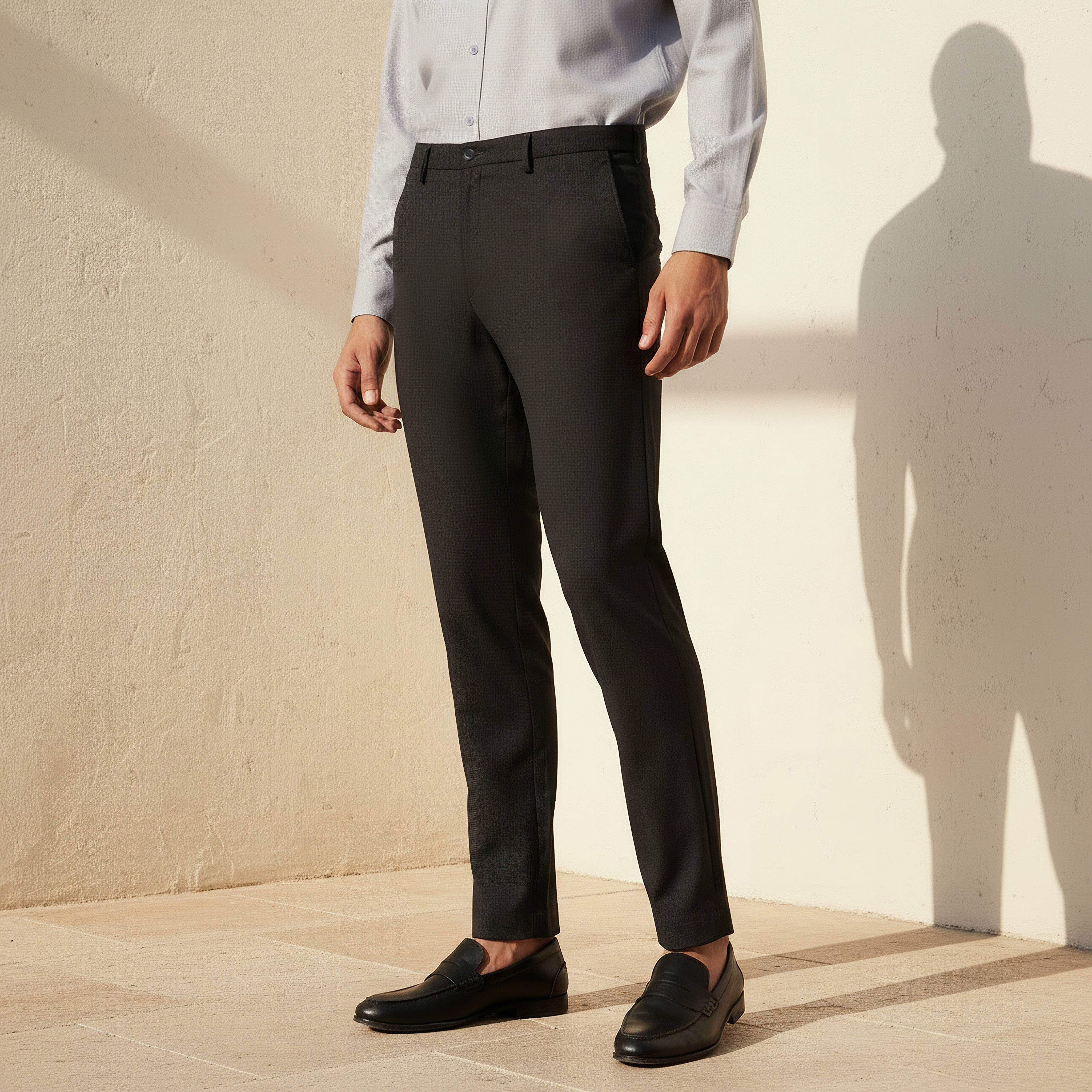 Slim Fit Flexi Waist Formal Trousers-men-clothing-bottoms-trousersandchinos-trousers-image-1