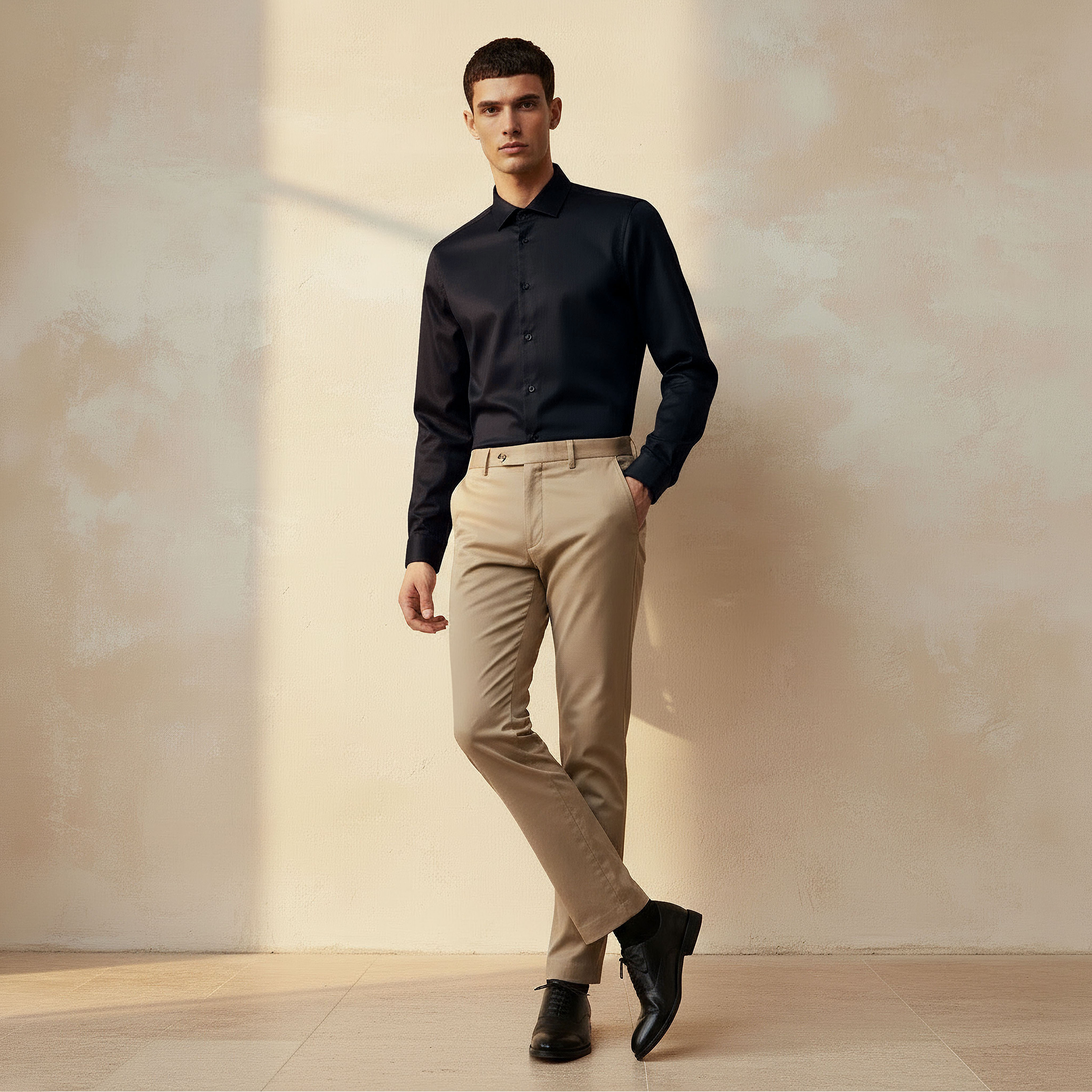 Men Slim Fit Collared Textured Long Sleeves Shirt-PROMO_SP_BH_2FOR17_110625-image-3