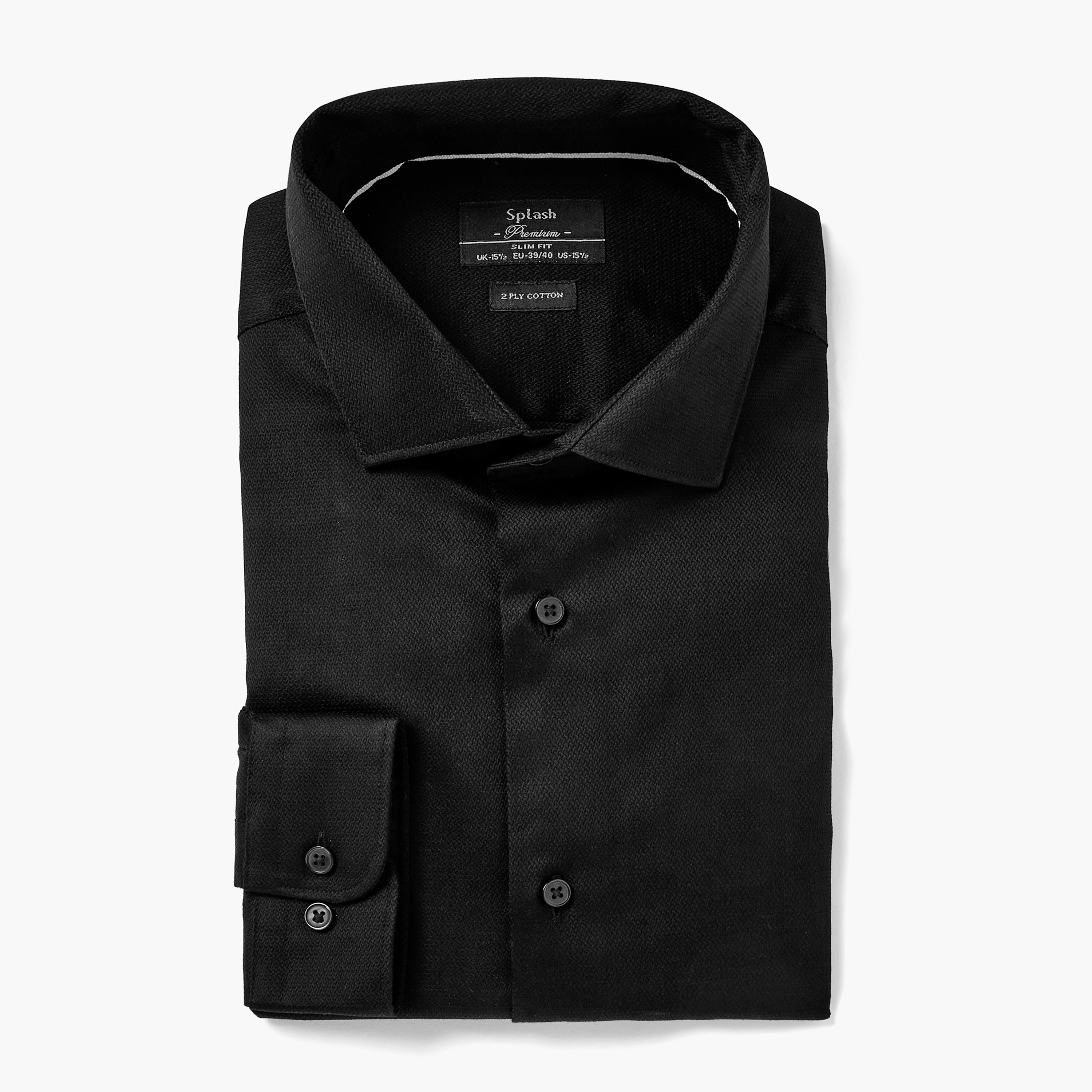 قميص بقصة سليم وياقة وملمس بارز وأكمام طويلة للرجال-men-clothing-shirts-image-5