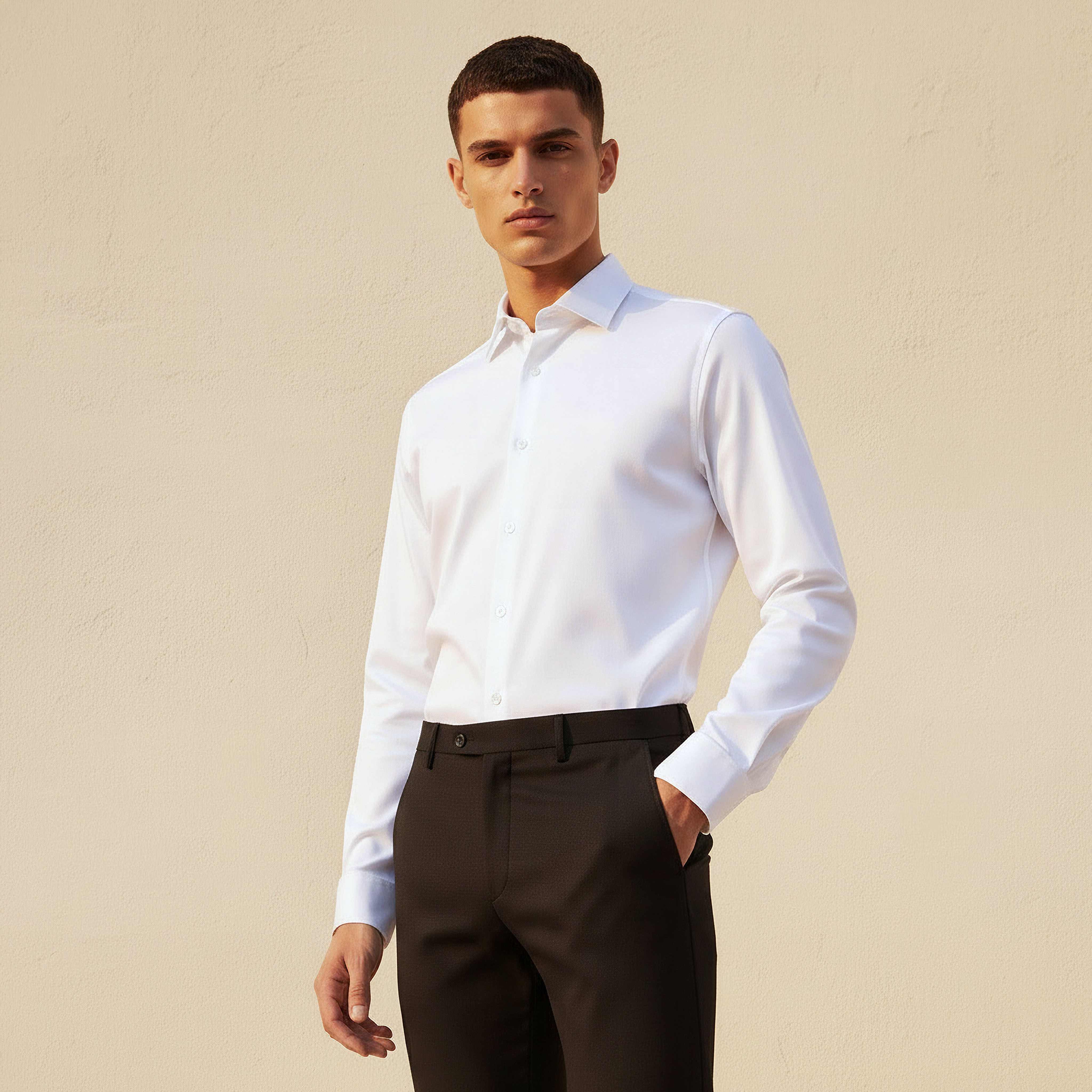 Men Slim Fit Collared Textured Long Sleeves Shirt-men-clothing-shirts-image-1