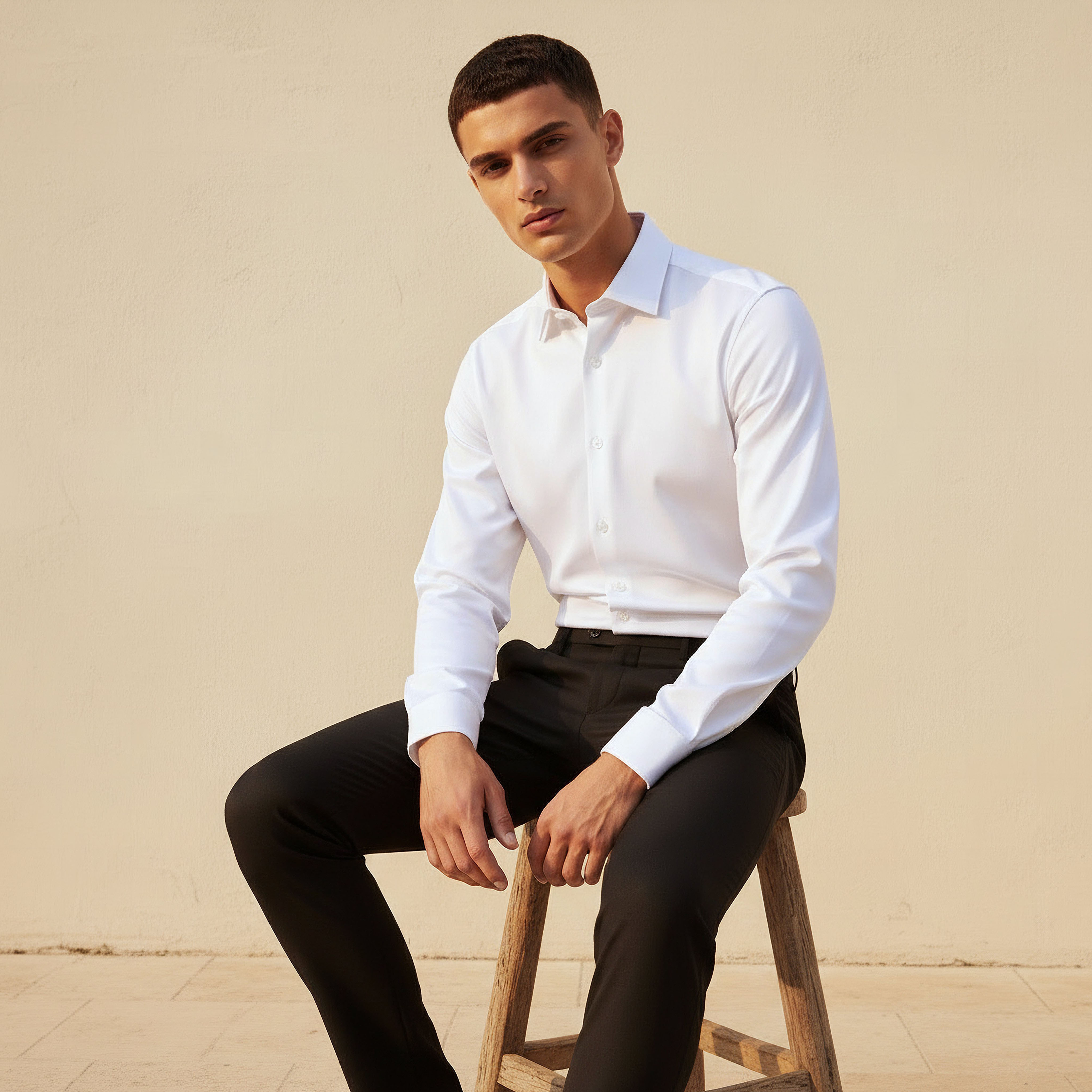 قميص بارز الملمس بقصّة سليم وأكمام طويلة-men-clothing-shirts-image-6