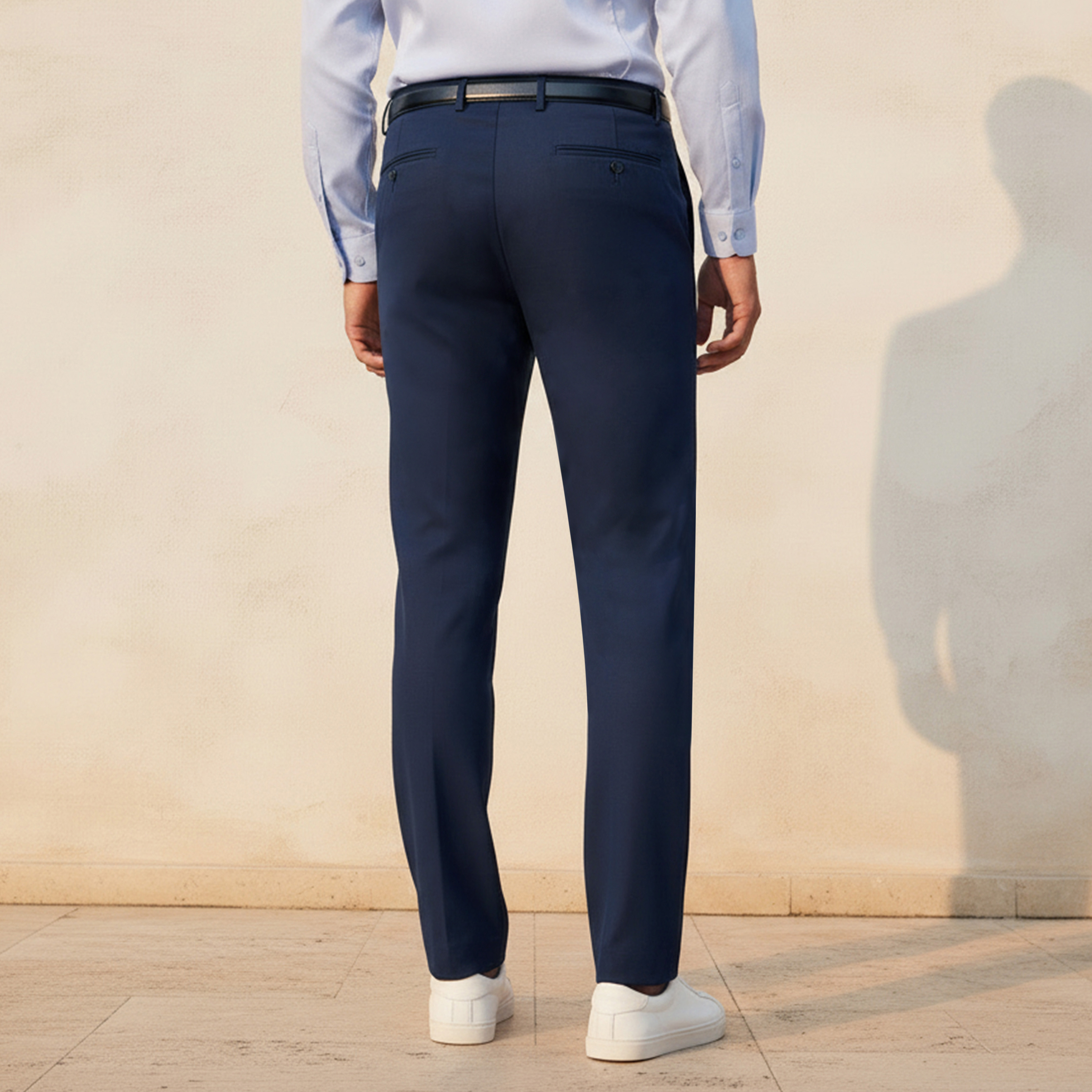 Slim Fit Belted Flexi Waist Formal Trousers-men-clothing-bottoms-trousersandchinos-trousers-image-4