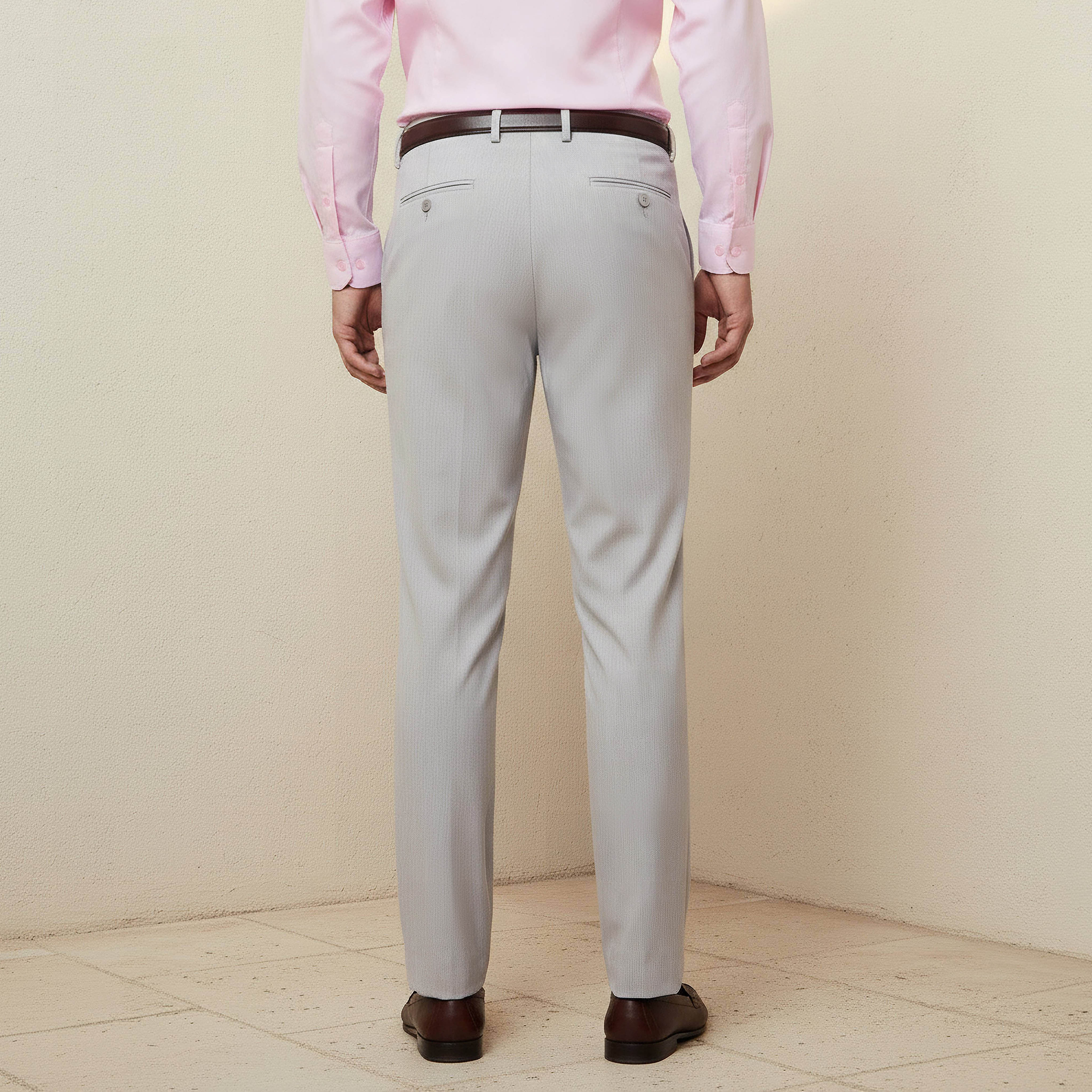 Slim Fit Belted Flexi Waist Formal Trousers-PROMO_SP_OM_2FOR18_130625-image-4