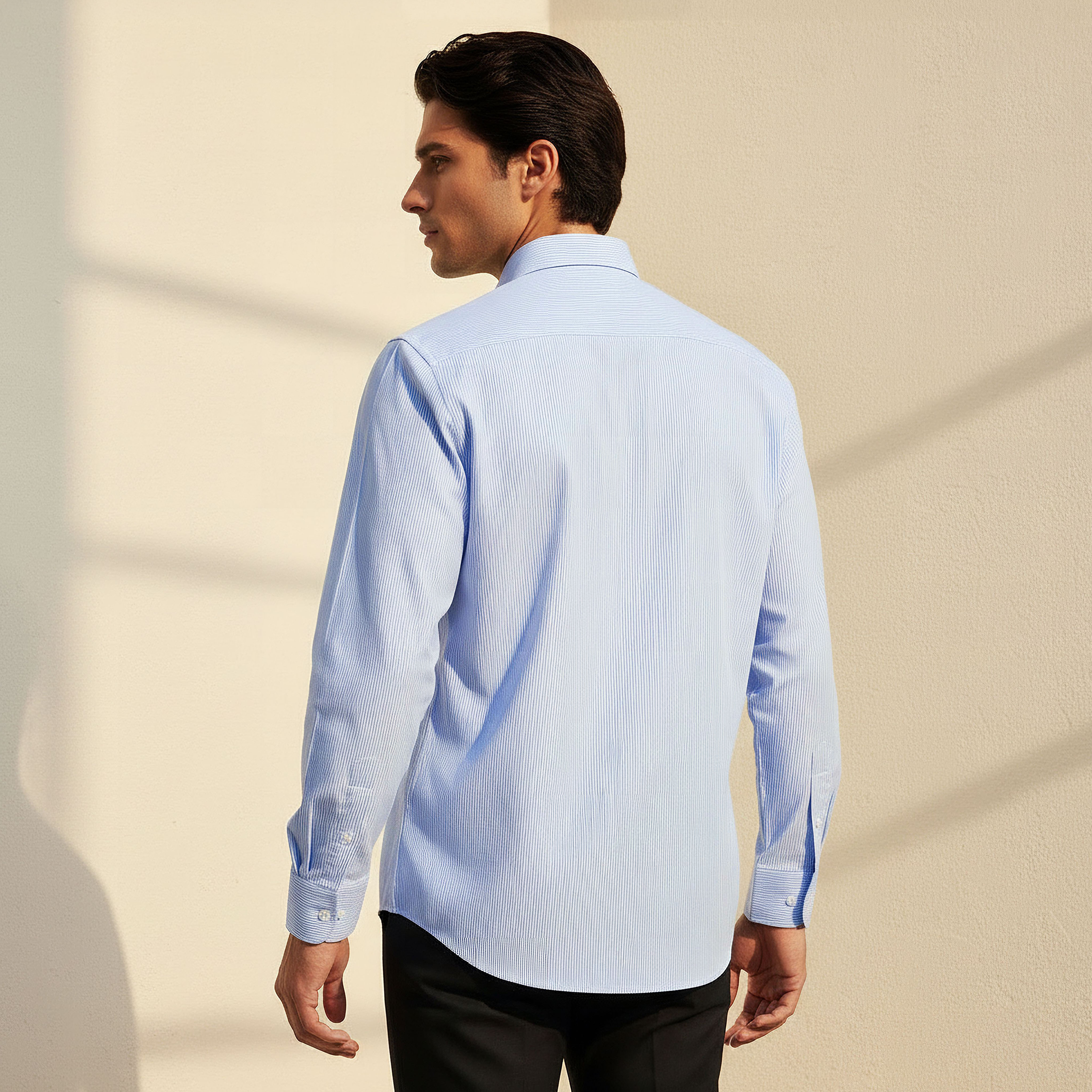 Men Regular Fit Collared Striped Long Sleeves Shirt-men-clothing-shirts-image-4