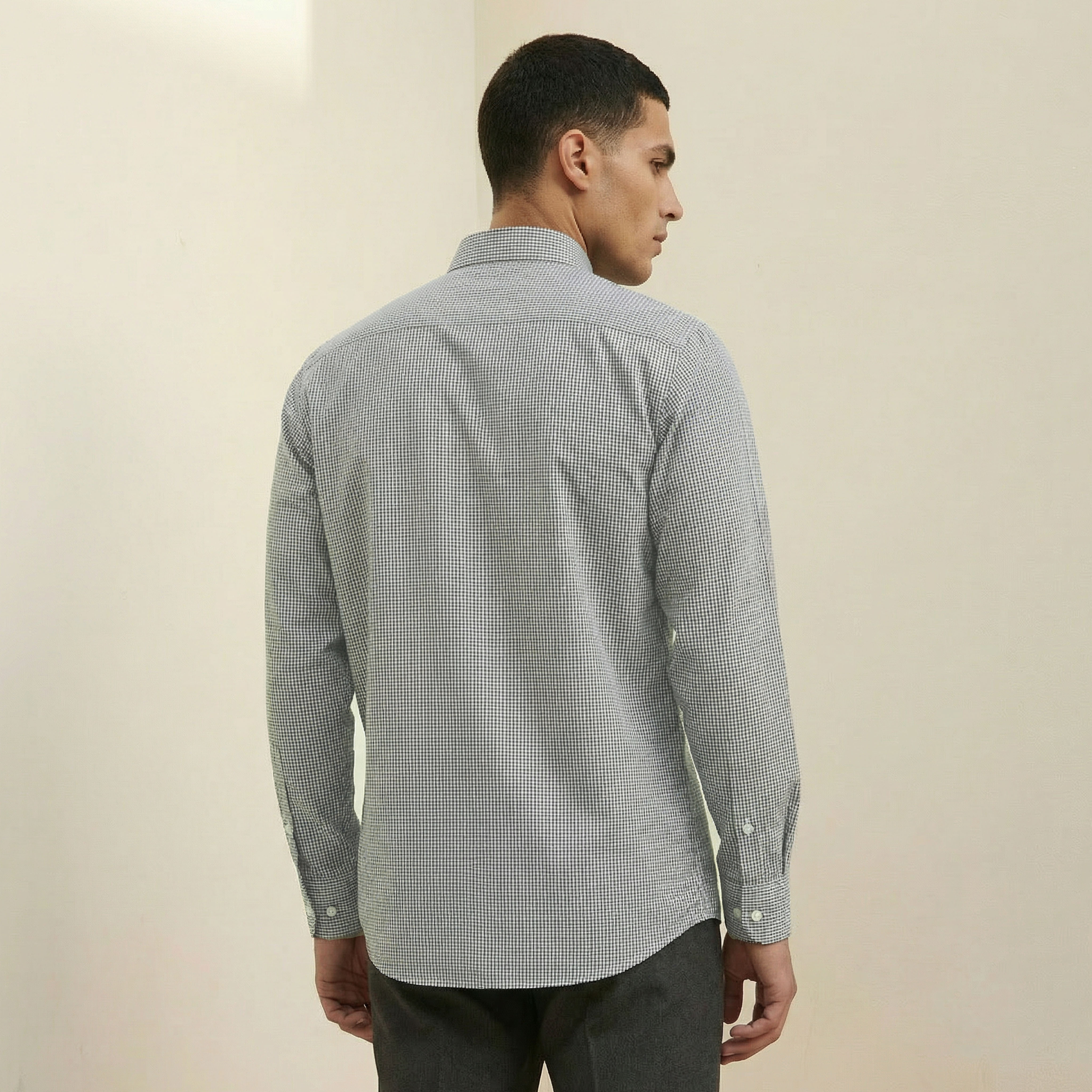 Men Regular Fit Collared Checked Long Sleeves Shirt-men-clothing-shirts-image-4