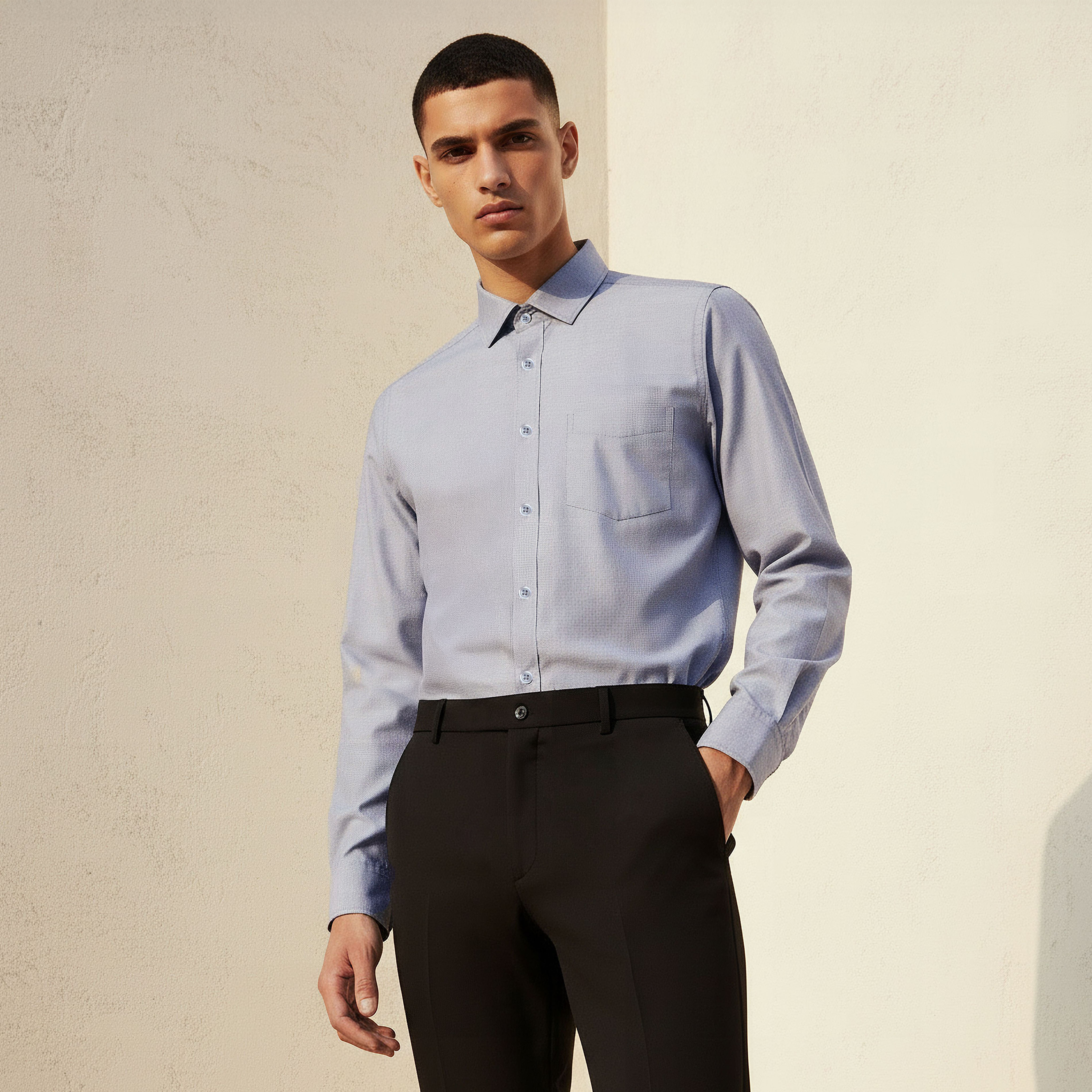 قميص فيلافيل كاروهات بقصة عادية وأكمام طويلة-men-clothing-shirts-image-1