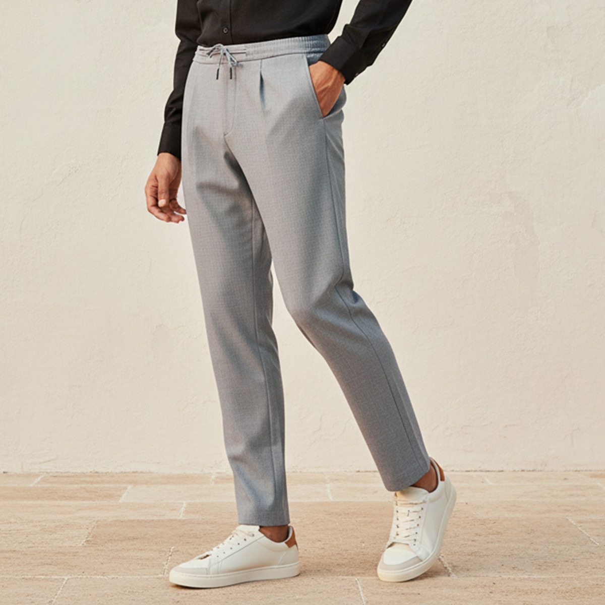 Regular Fit Flexi Waist Formal Trousers-men-clothing-bottoms-trousersandchinos-trousers-image-1