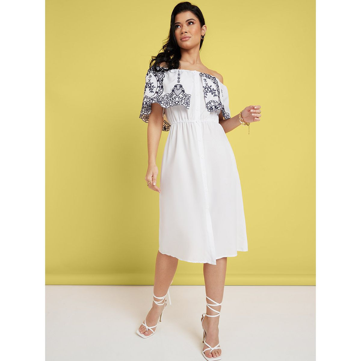 Styli Off Shoulder Embroidered Detail A-Line Midi Dress-women-clothing-dresses-image-1