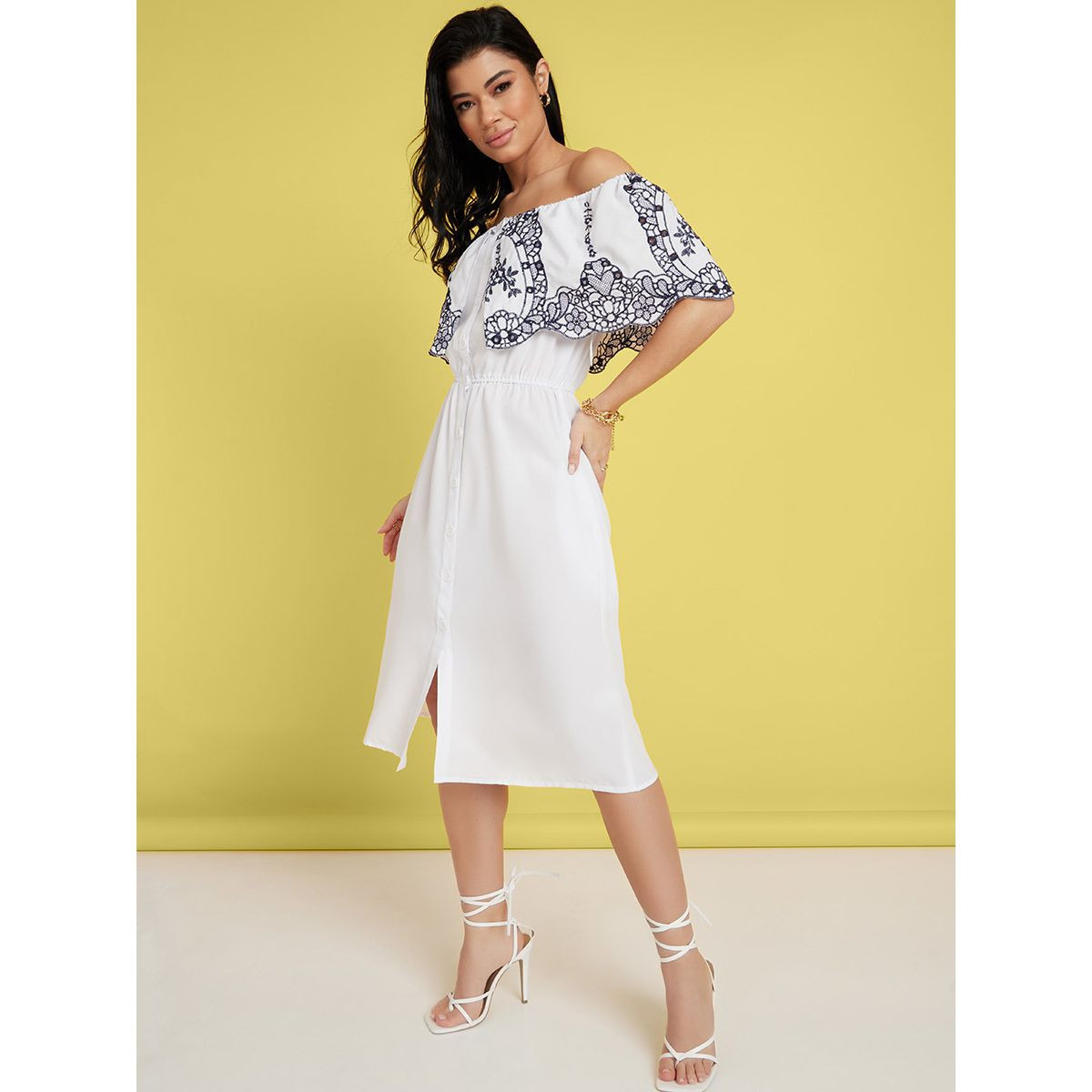 Styli Off Shoulder Embroidered Detail A-Line Midi Dress-women-clothing-dresses-image-2