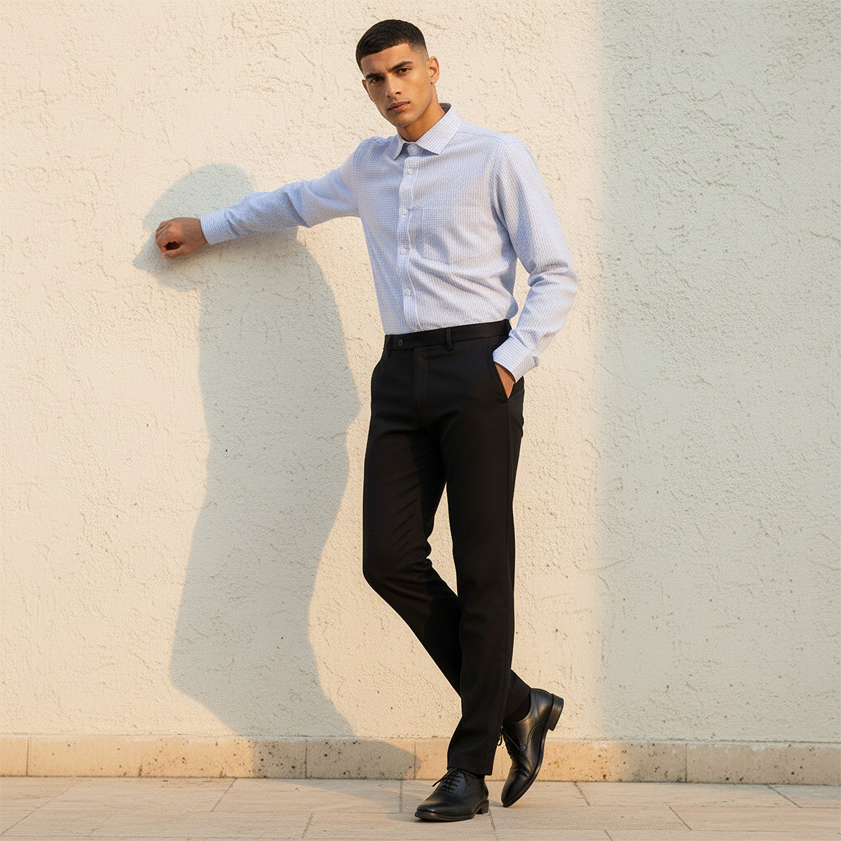 Regular Fit Collared Checked Long Sleeves Shirt-men-clothing-shirts-image-3