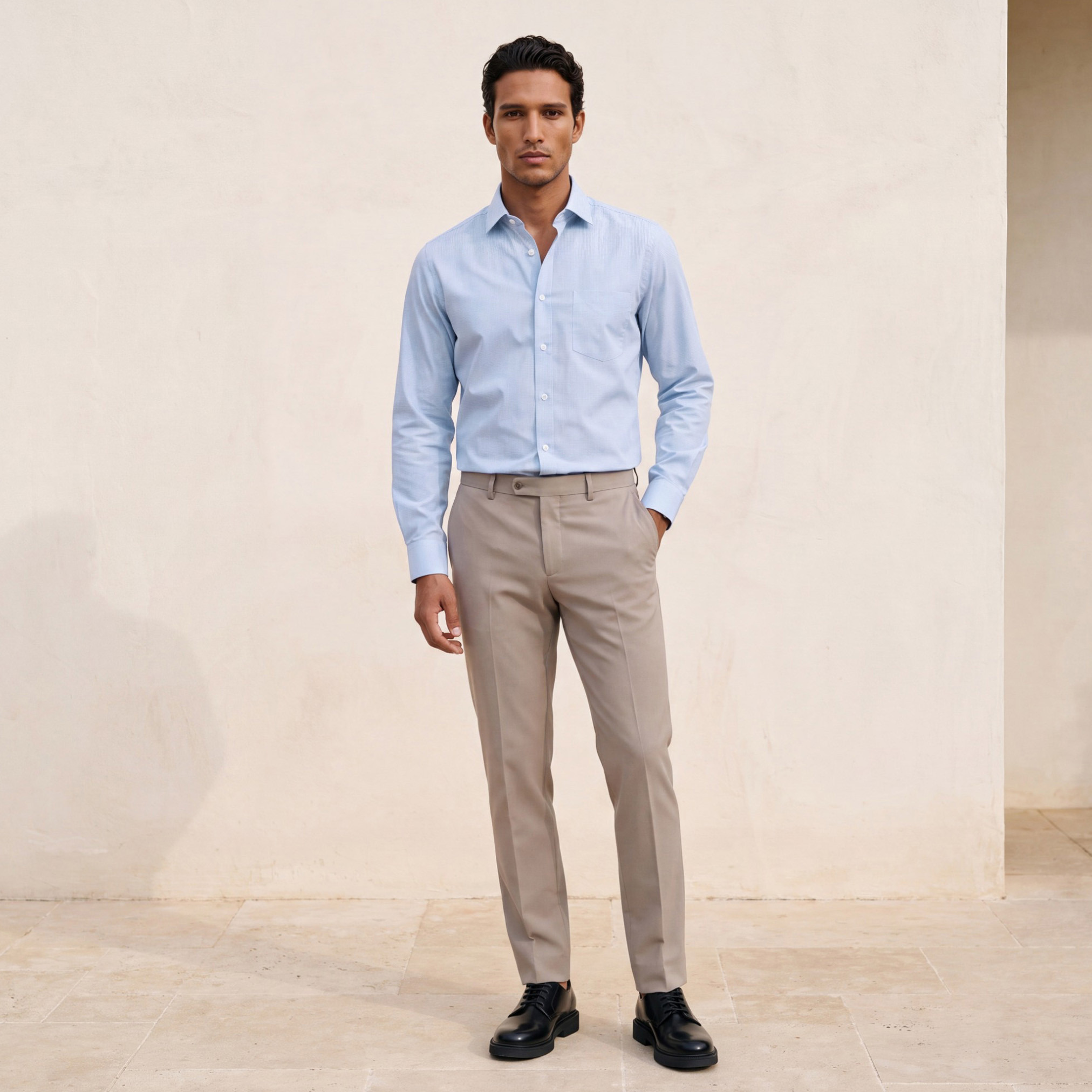 قميص كاروهات بقصة عادية وياقة وأكمام طويلة-men-clothing-shirts-image-4