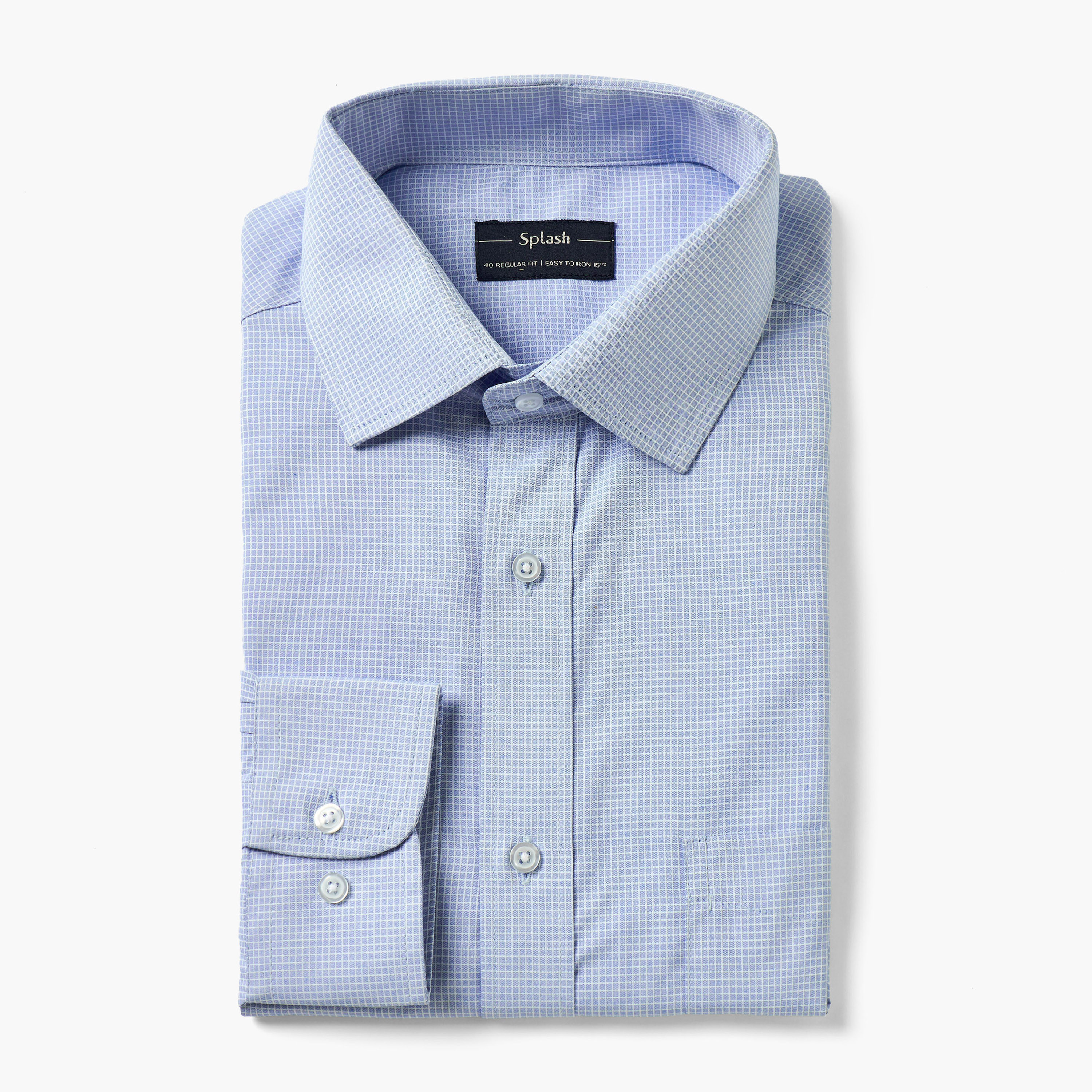 قميص كاروهات بقصة عادية وياقة وأكمام طويلة-men-clothing-shirts-image-5