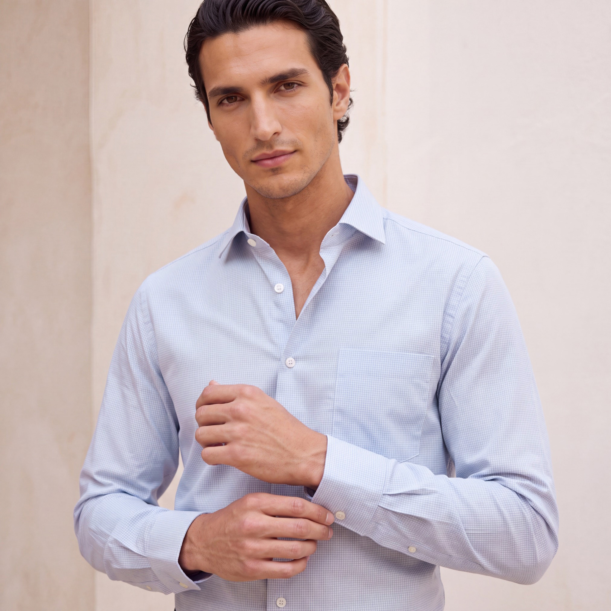 قميص كاروهات بقصة عادية وياقة وأكمام طويلة-men-clothing-shirts-image-6