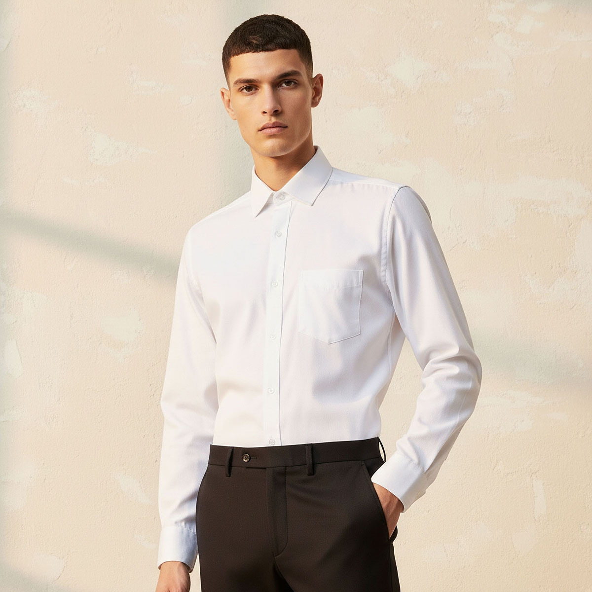 Regular Fit Collared Textured Long Sleeves Shirt-men-clothing-shirts-image-1