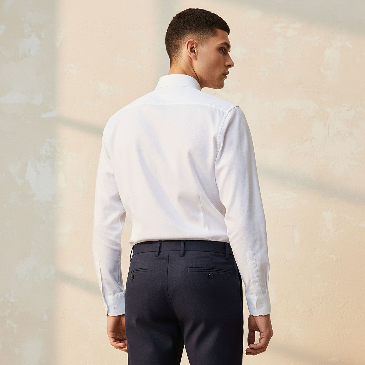 Regular Fit Collared Textured Long Sleeves Shirt-men-clothing-shirts-image-4