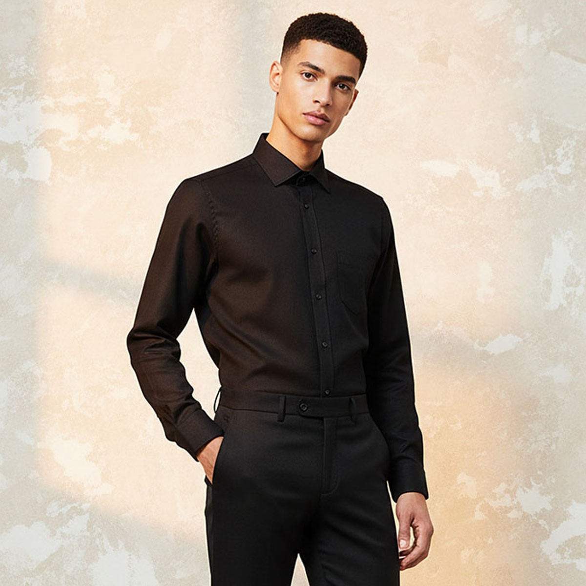 Regular Fit Collared Textured Long Sleeves Shirt-men-clothing-shirts-image-1