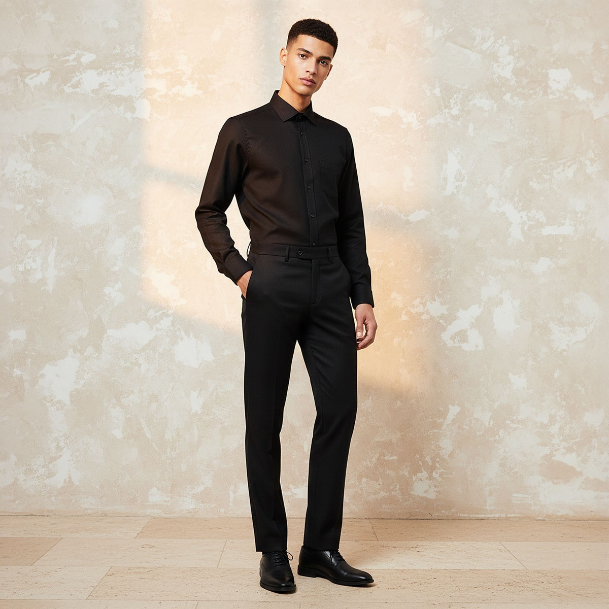 Regular Fit Collared Textured Long Sleeves Shirt-men-clothing-shirts-image-3