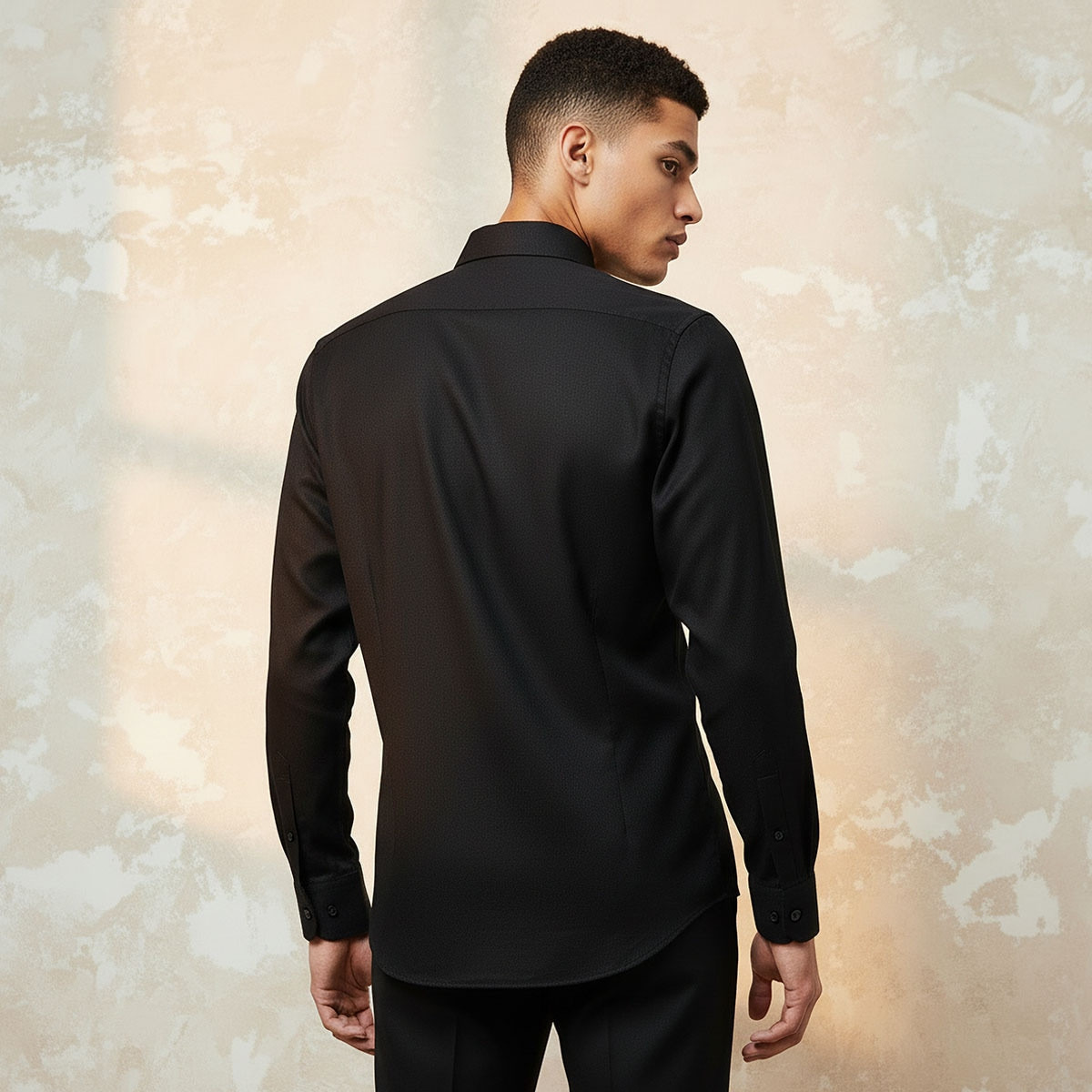 Regular Fit Collared Textured Long Sleeves Shirt-men-clothing-shirts-image-4