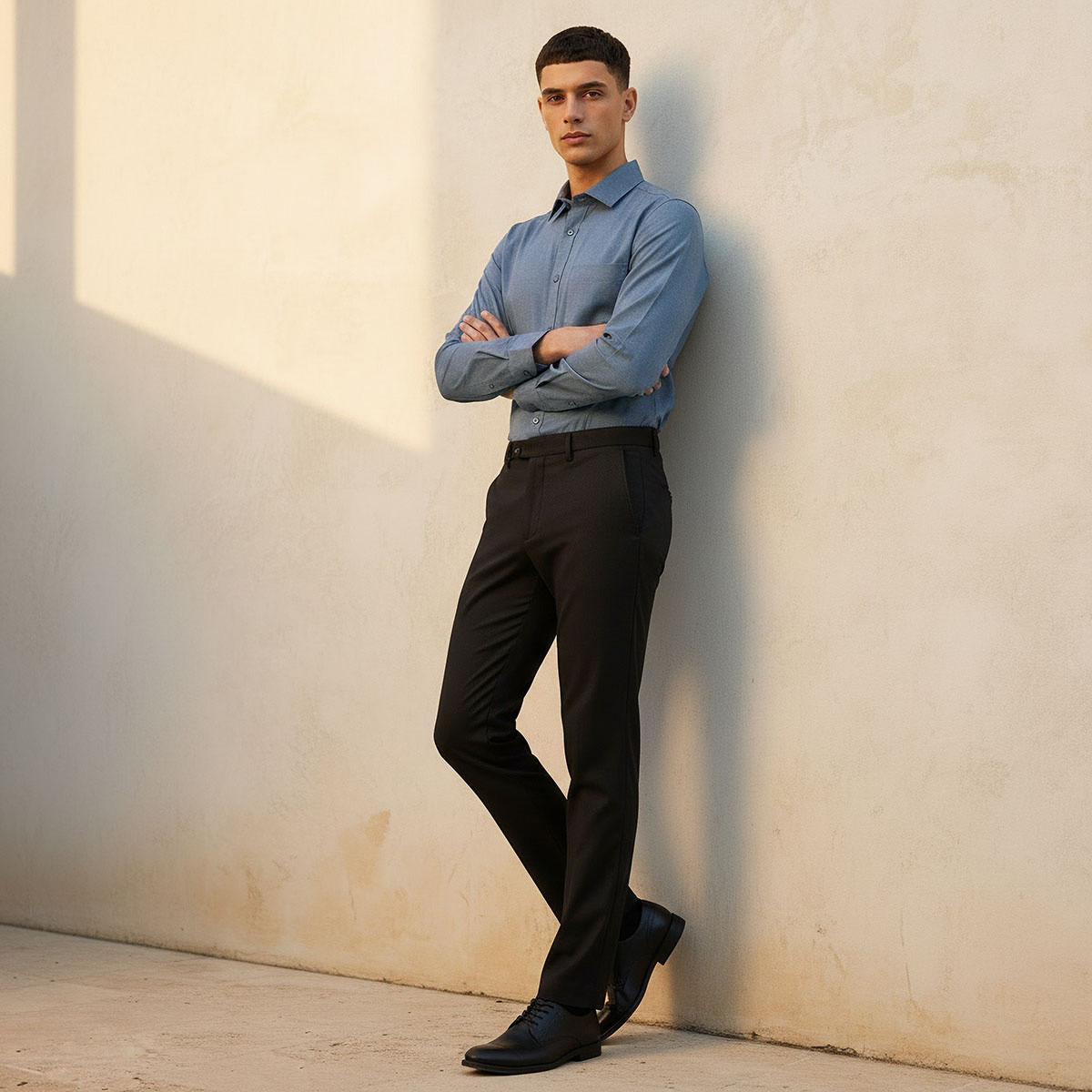 Regular Fit Collared Textured Long Sleeves Shirt-men-clothing-shirts-image-3