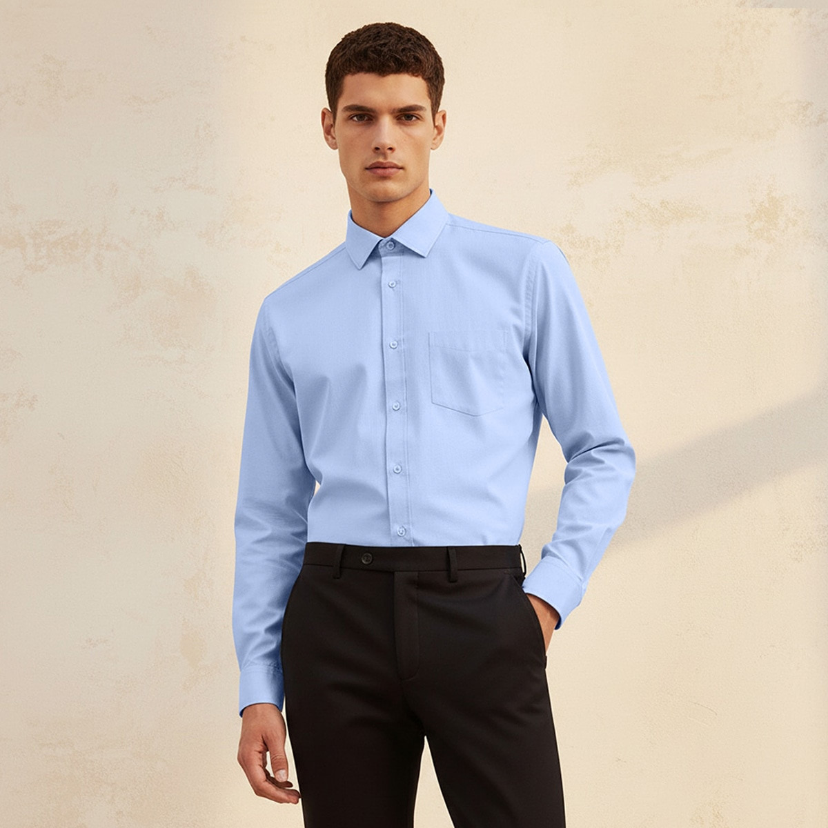 Regular Fit Collared Textured Long Sleeves Shirt-men-clothing-shirts-image-1