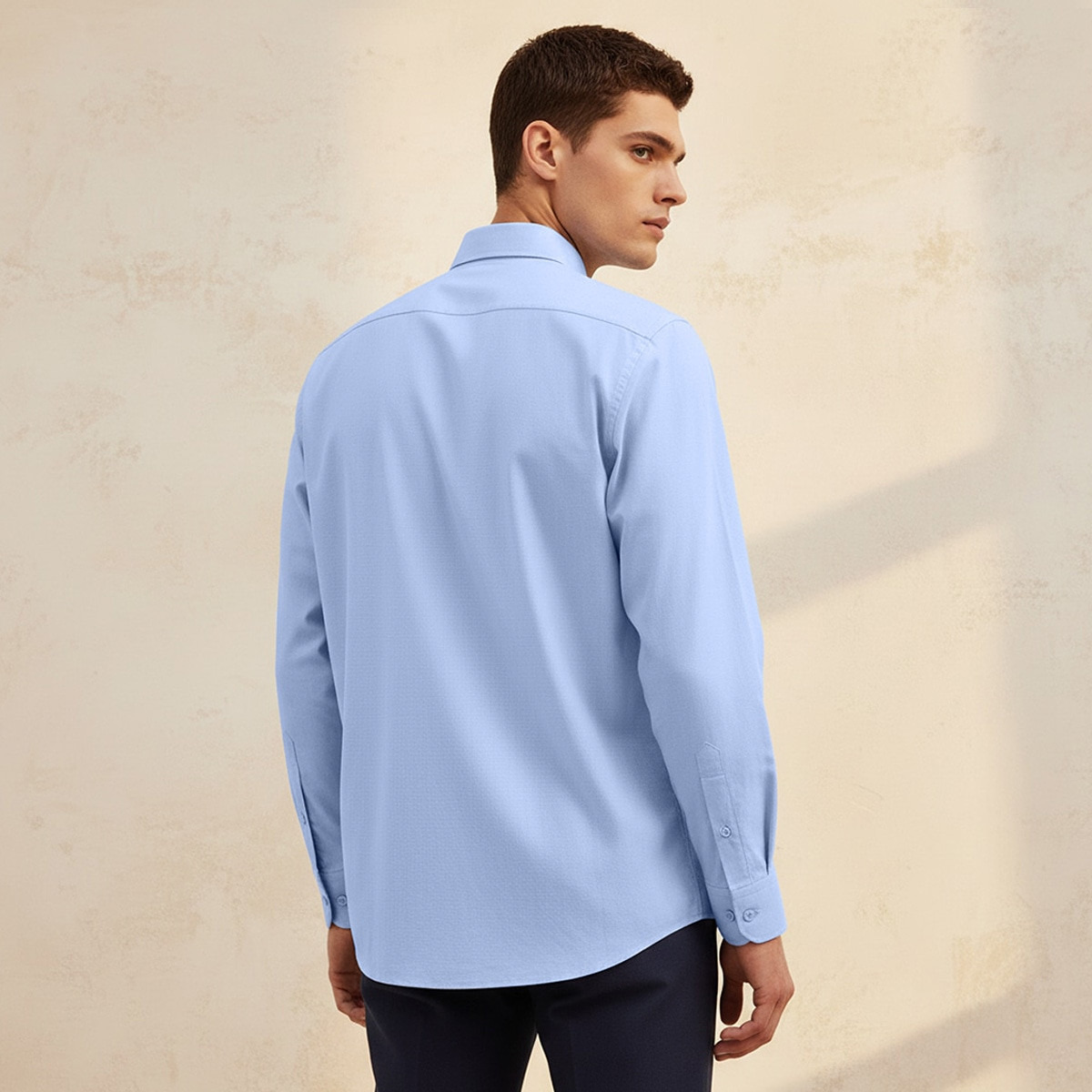 Regular Fit Collared Textured Long Sleeves Shirt-men-clothing-shirts-image-4