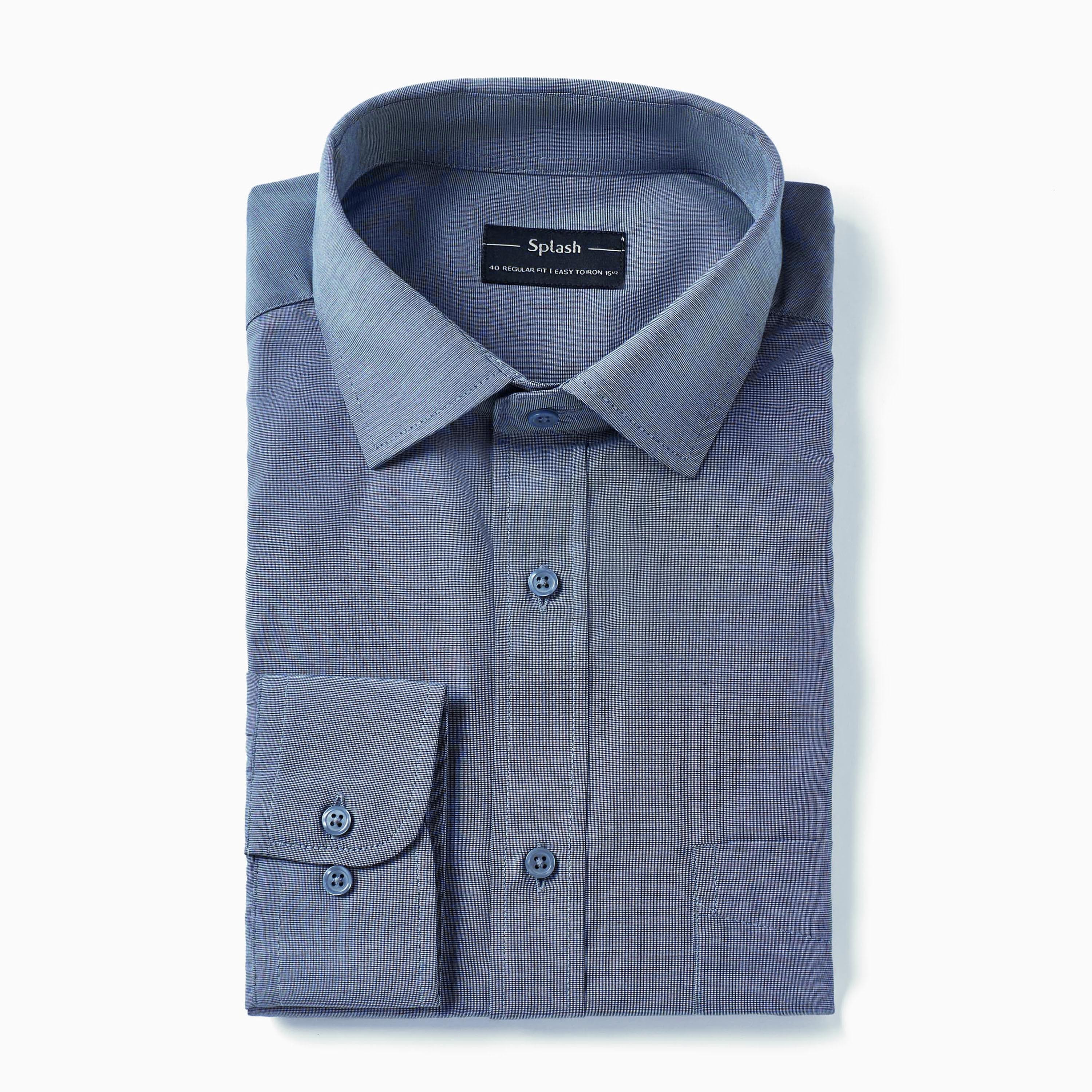 قميص بارز الملمس بأكمام طويلة وقصة وياقة مريحة-men-clothing-shirts-image-2